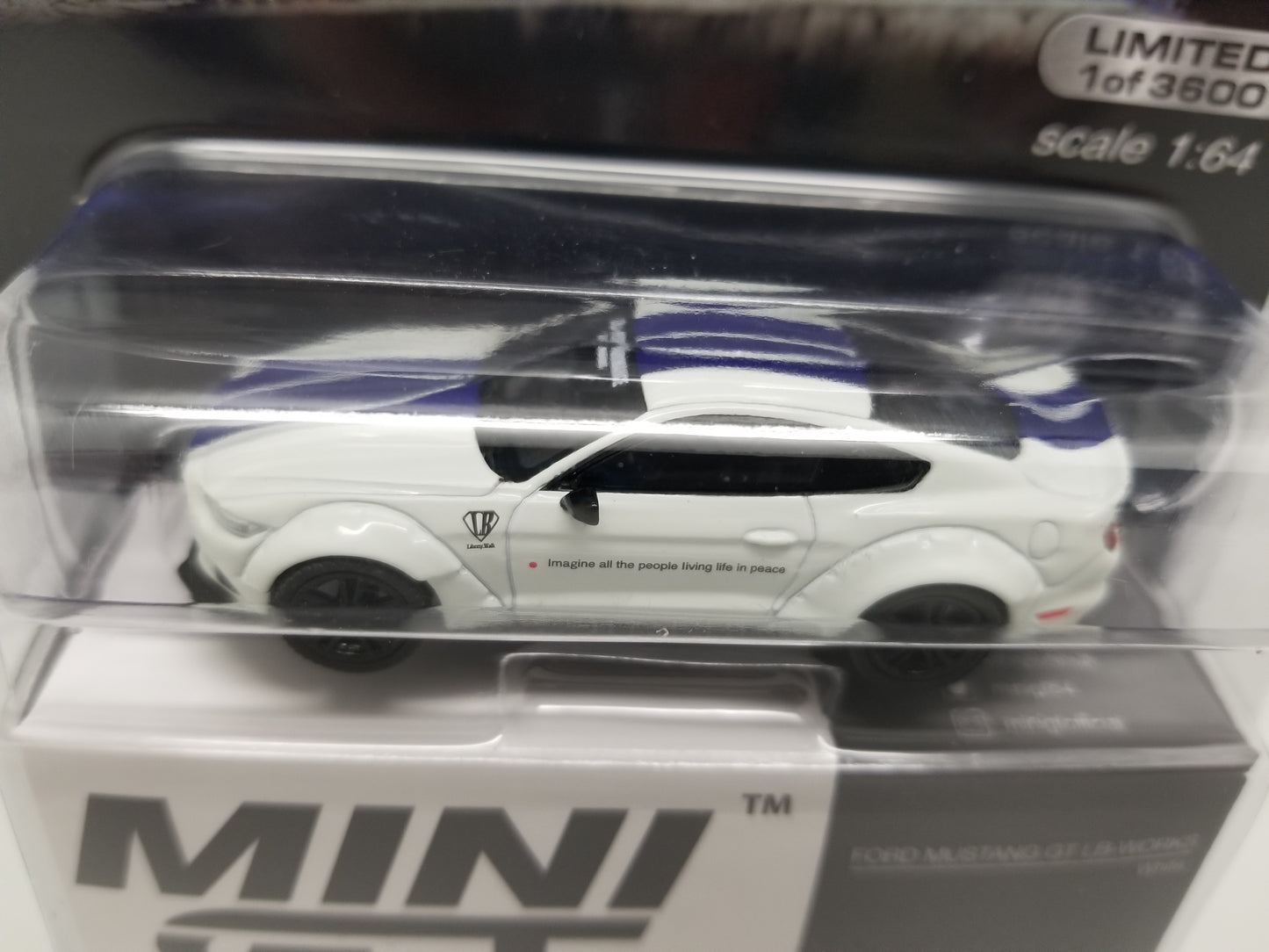 Mini GT 0646 - LB Works Ford Mustang GT - White/Blue