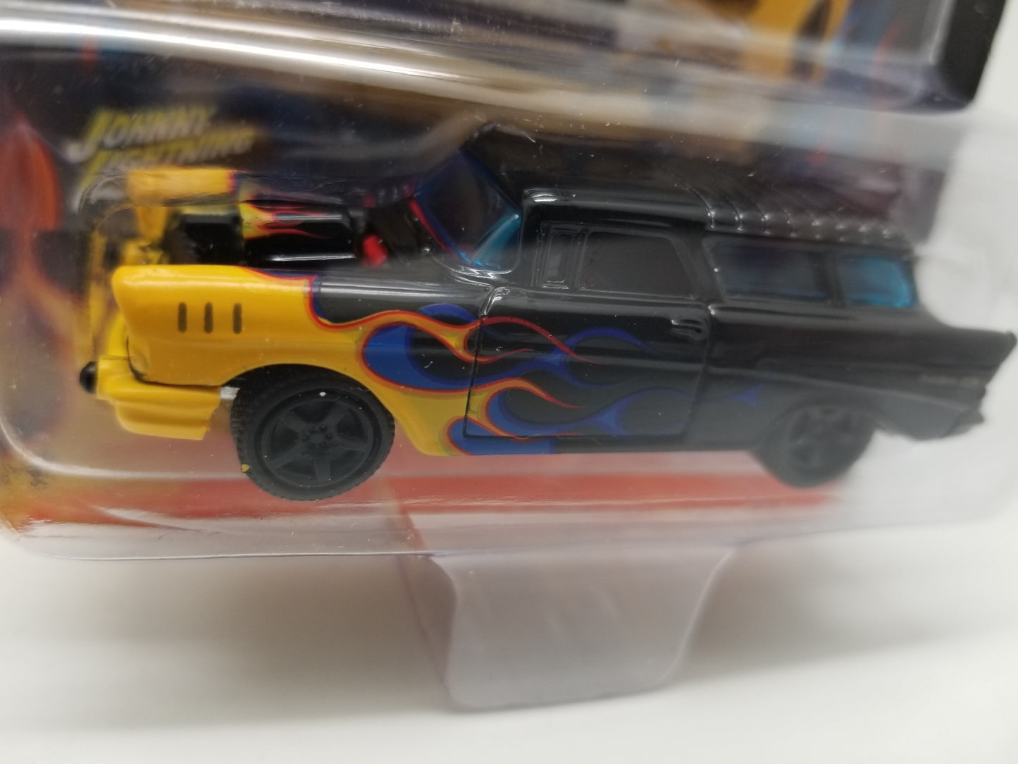 JL 1957 Chevy Nomad - Yellow/Blue Flames - Street Freaks Black w/ Flames