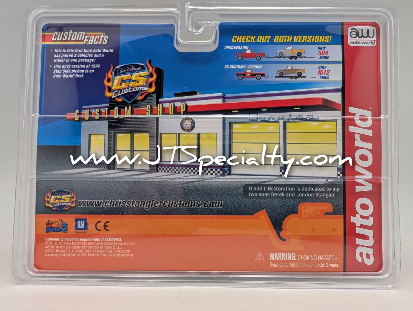AW 1975 and 1974 Chevy pickups with flat bed trailer - CPCC