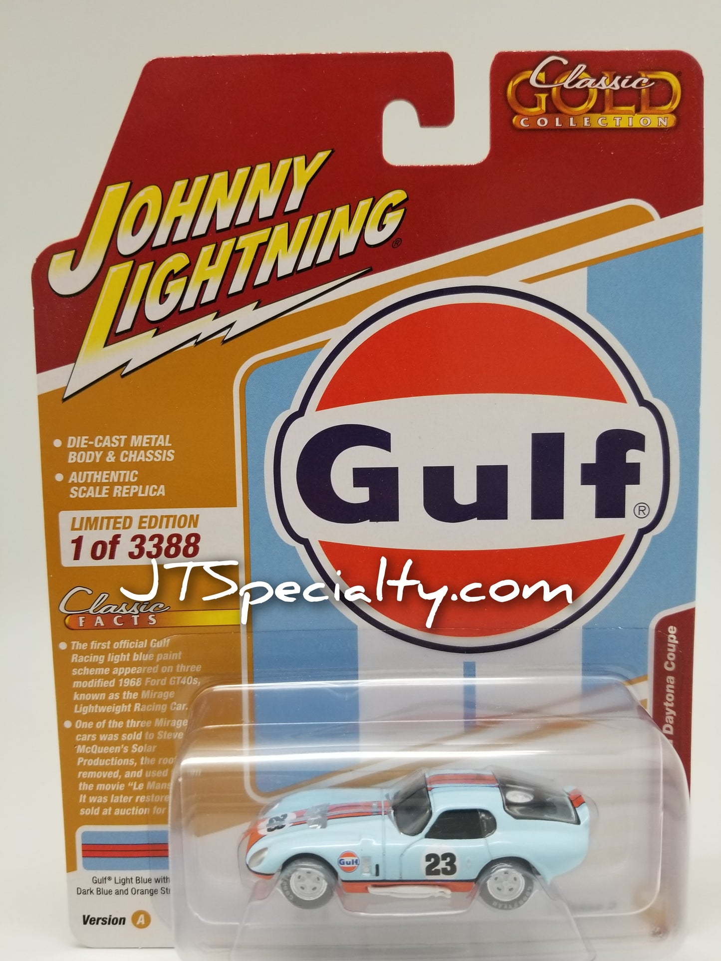 JL 1965 Shelby Cobra Daytona Coupe - GULF Light Blue - Classic Gold