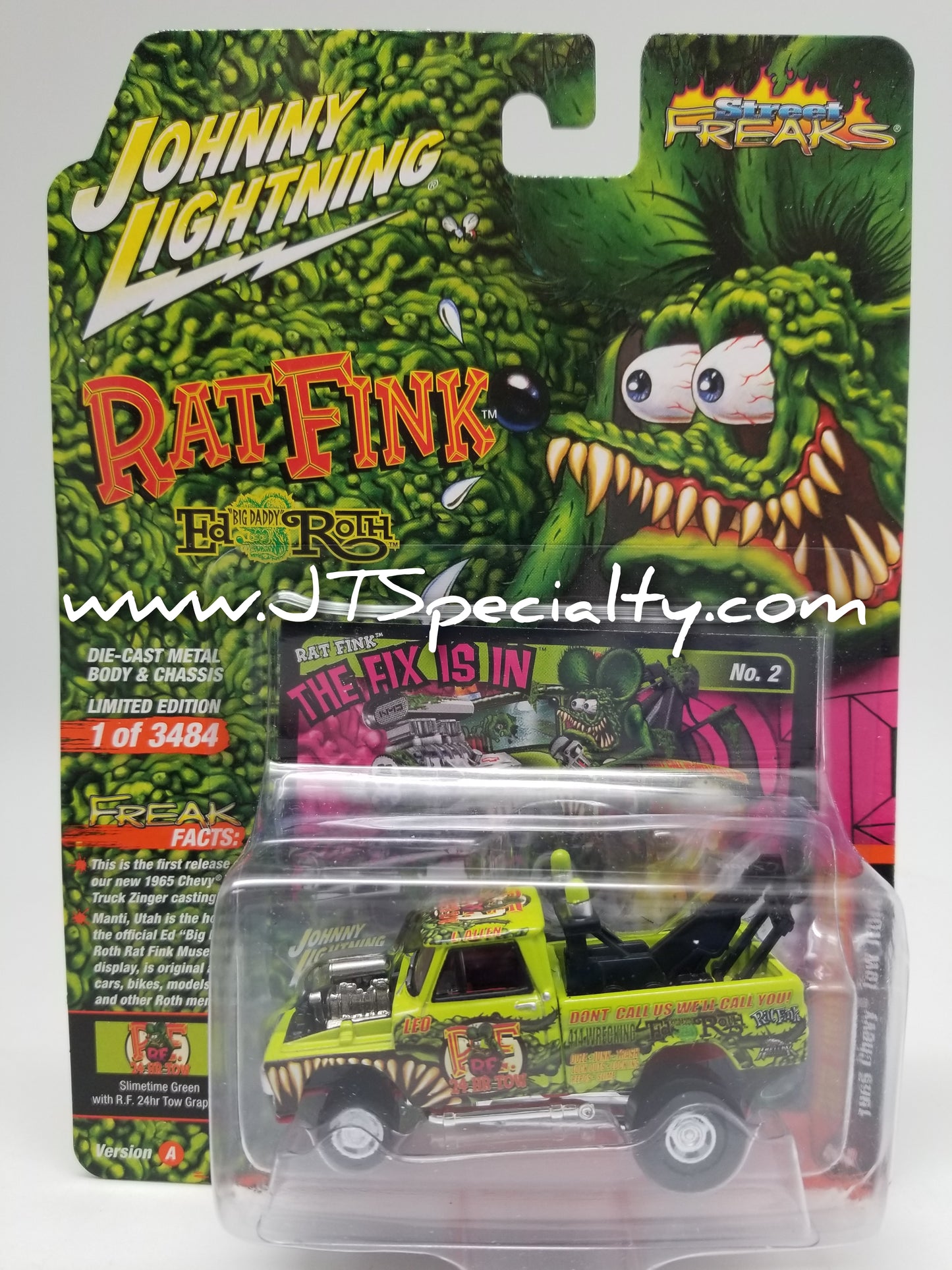 JL ZINGERS! 1965 Chevy Tow Truck - Rat Fink Green - Street Freaks