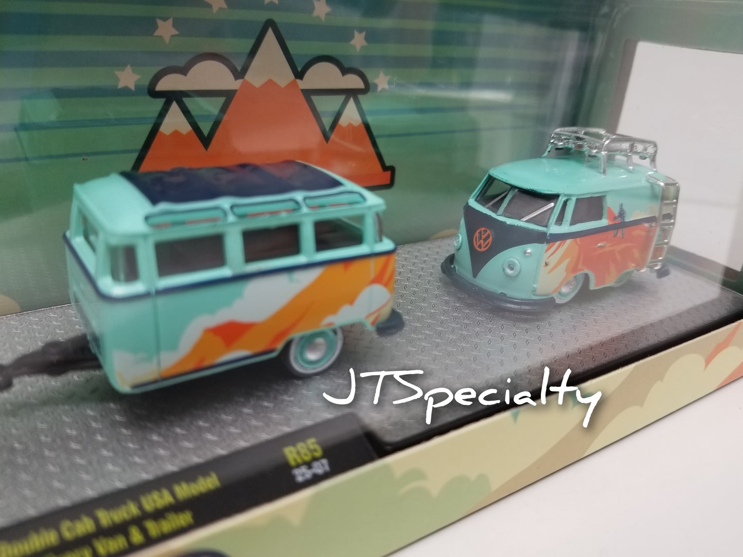 M2 1958 VW Double Cab Truck & 1968 Delivery Van & Trailer - Auto Hauler
