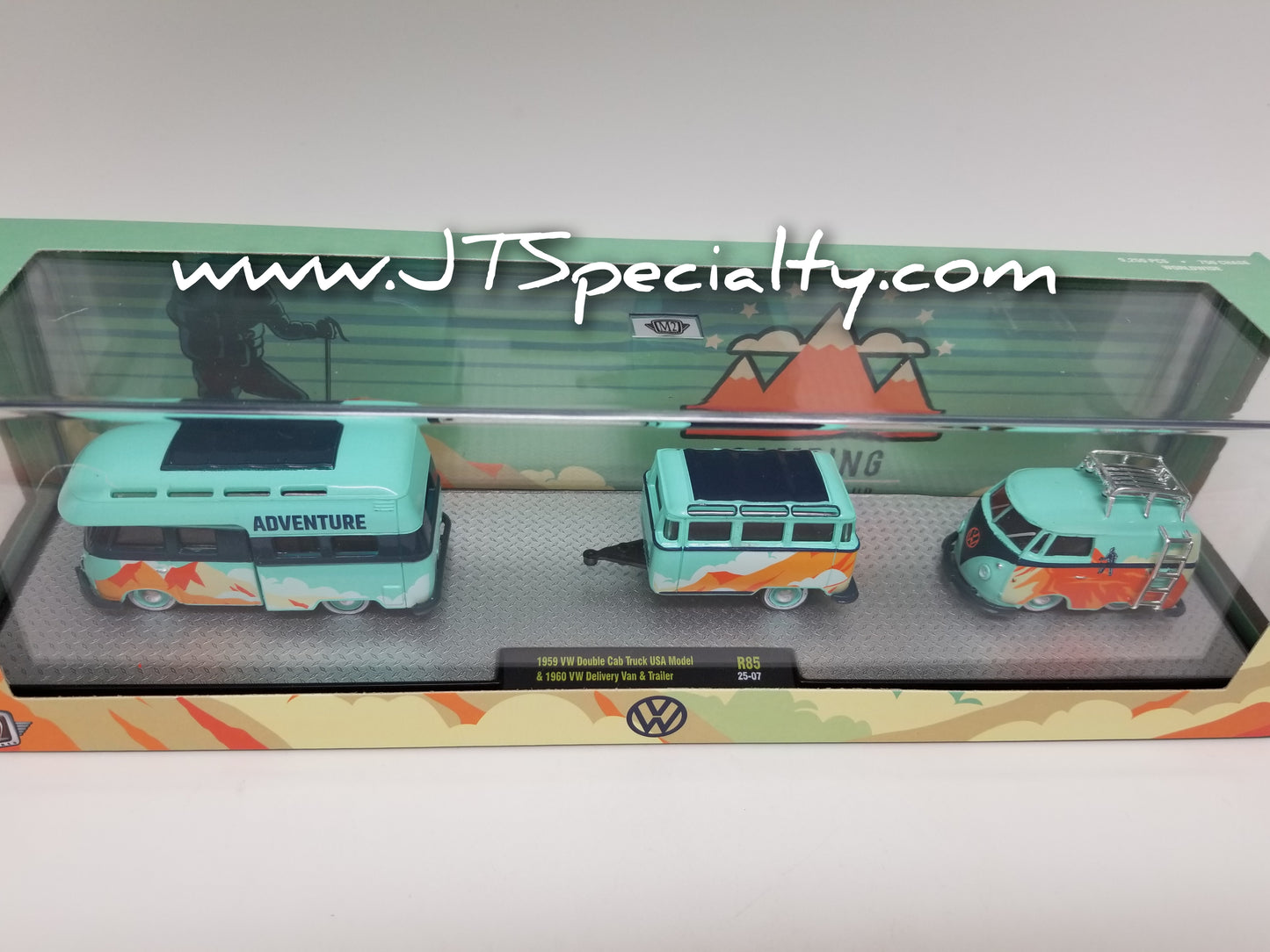 M2 1958 VW Double Cab Truck & 1968 Delivery Van & Trailer - Auto Hauler