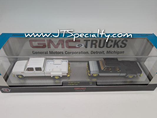 M2 CHASE 1973 GMC Sierra 3500 & 1976 GMC 2 Truck Set - Auto Hauler
