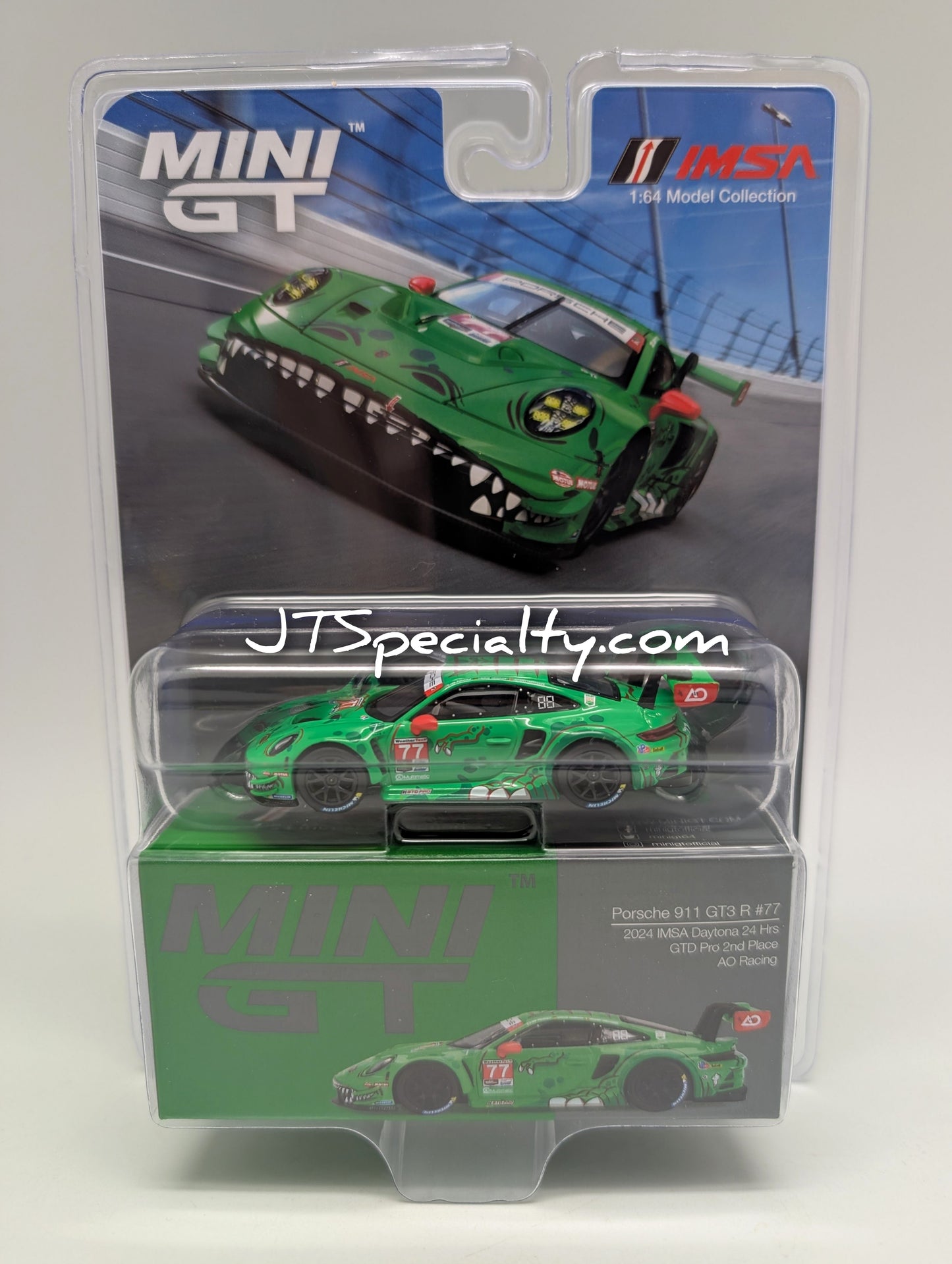 Mini GT 889 Porsche 911 GT3 R #77 - 2024 IMSA Daytona - REXY
