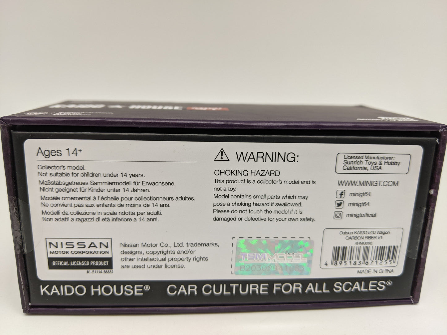 Kaido House 062 Mini GT - Datsun 510 Wagon - Carbon Fiber V1