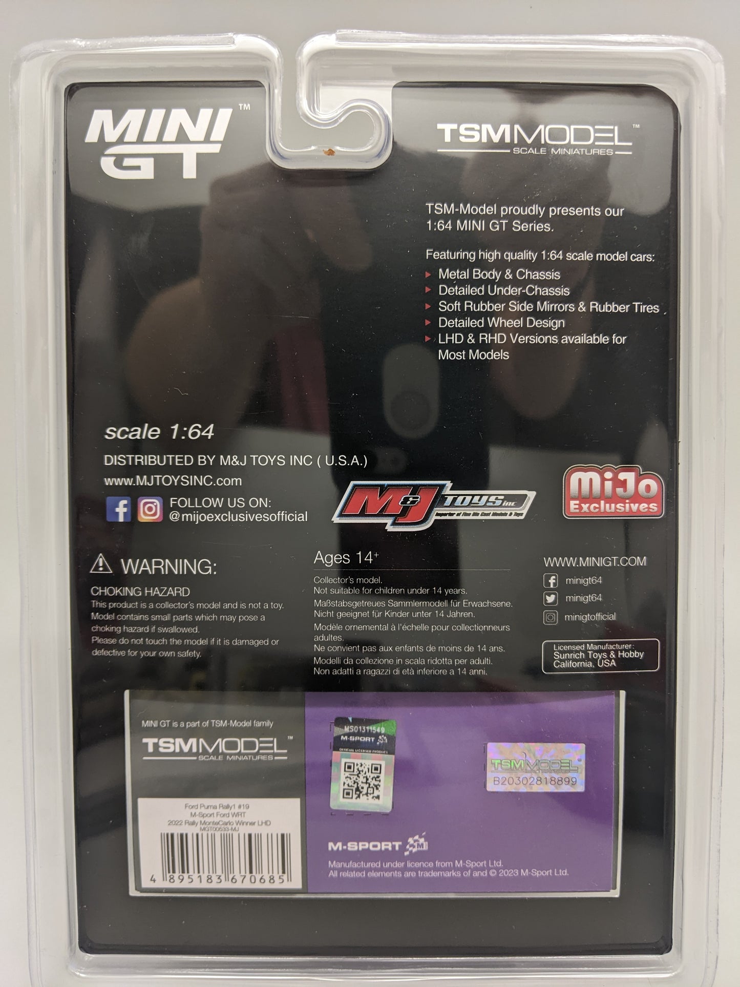 Mini GT 0533 Ford Puma Rally1 #19 - M-Sport Ford WRT