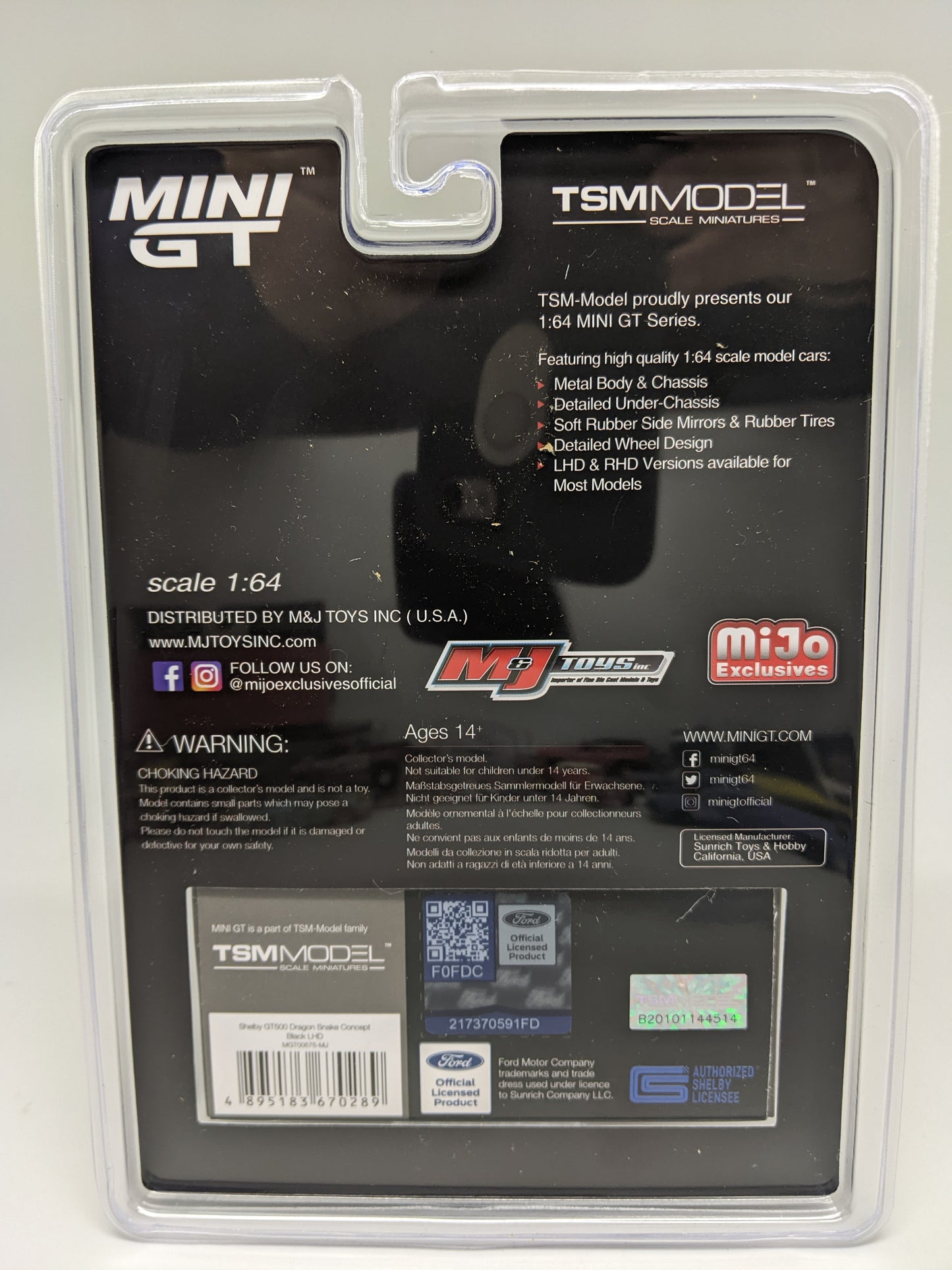 Mini GT 0575 Shelby GT500 Dragon Snake Concept - Black