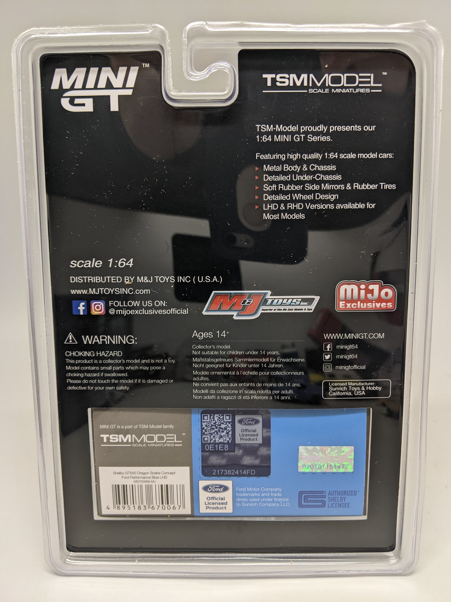 Mini GT 0568 Shelby GT500 Dragon Snake Concept - Ford Performance Blue