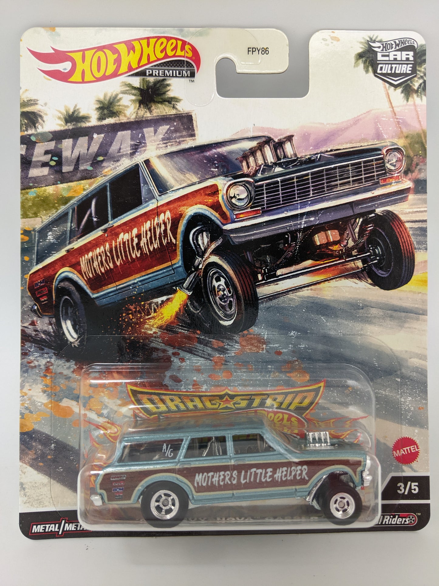 Hot Wheels Car Culture Drag Demons '64 Chevy Nova Gasser - Mothers Little Helper