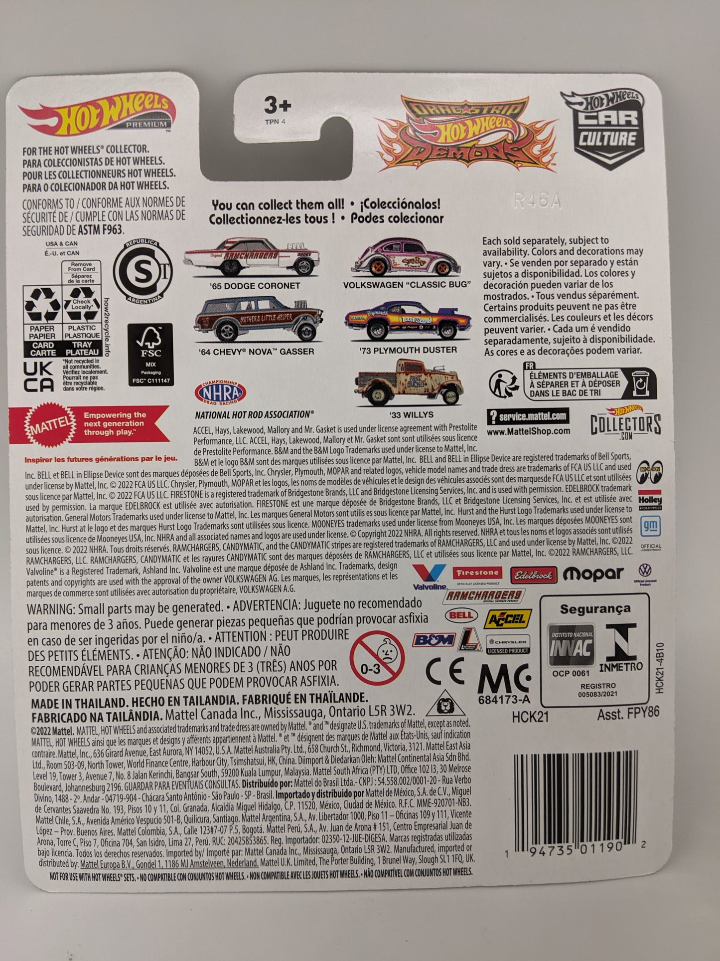 Hot Wheels Car Culture Drag Demons '64 Chevy Nova Gasser - Mothers Little Helper