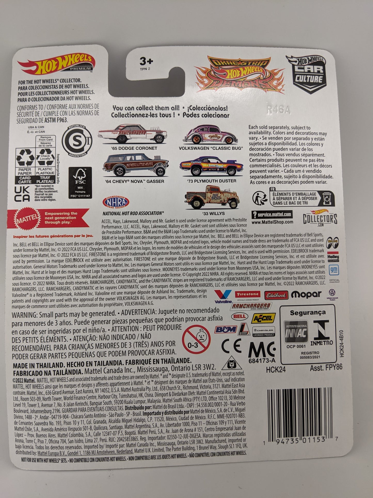 Hot Wheels Car Culture Drag Demons '65 Dodge Coronet