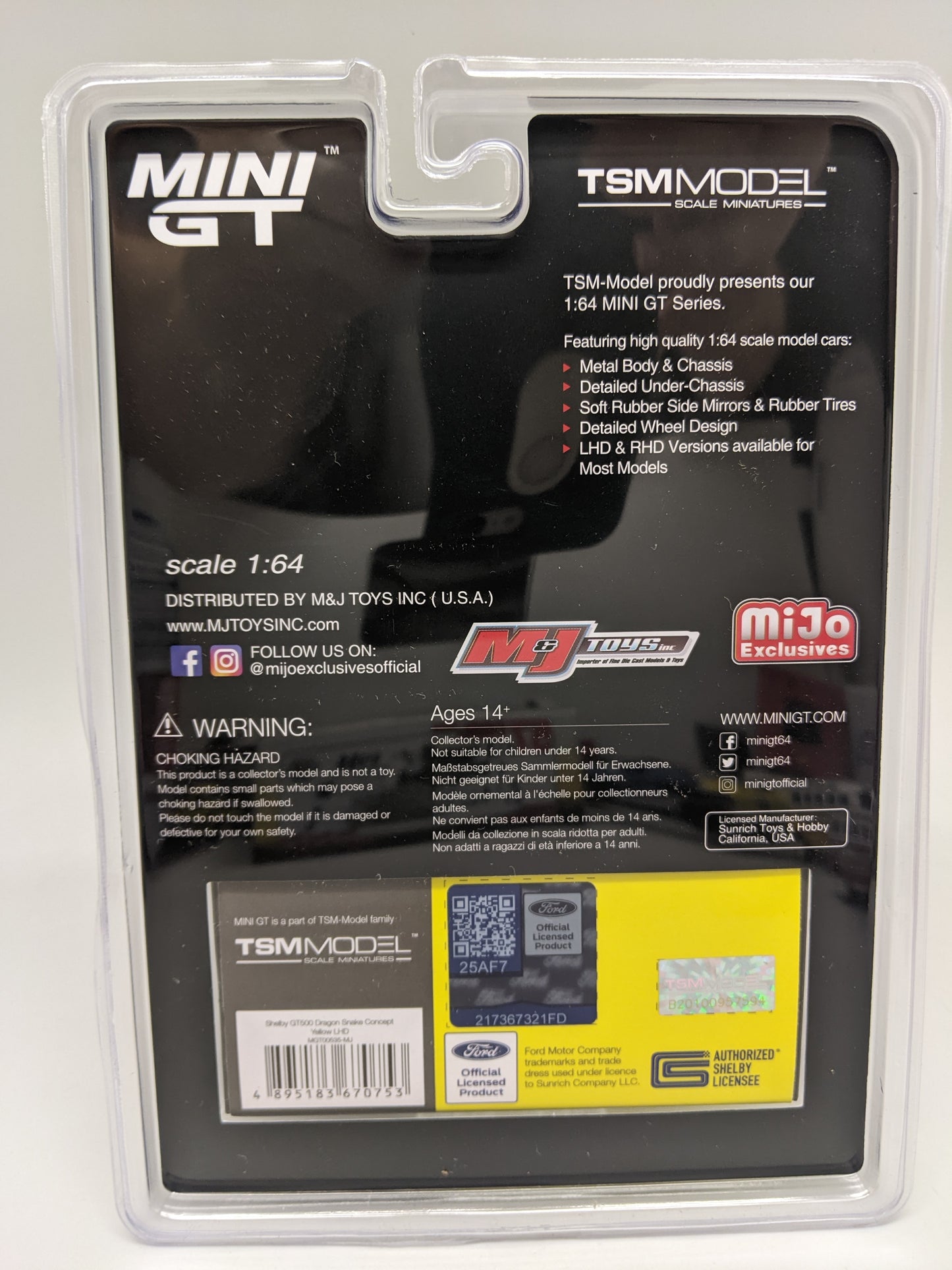 Mini GT 0535 Shelby GT500 Dragon Snake Concept - Yellow