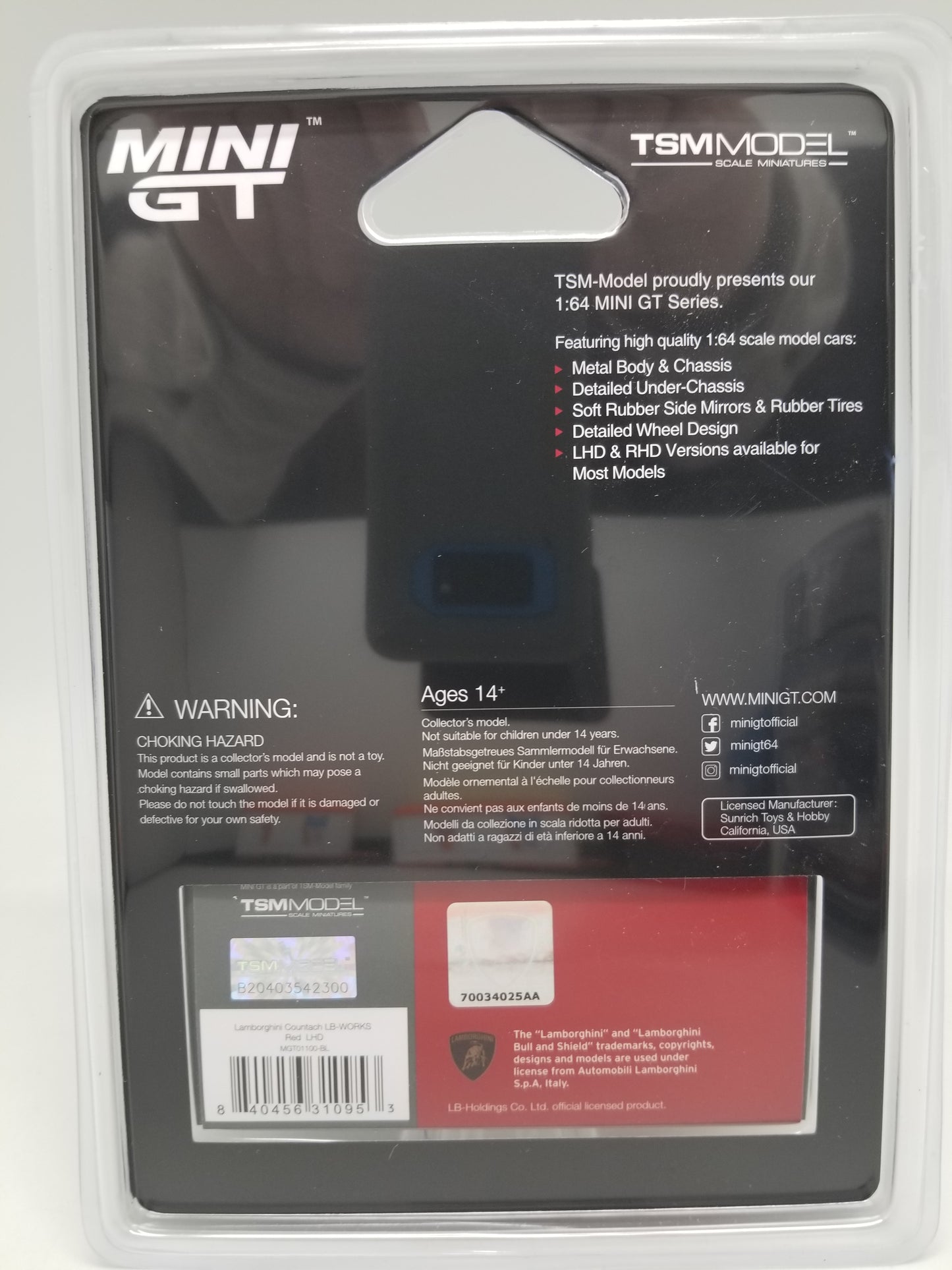 Mini GT 1100 Lamborghini Countach - LB-Works - Red