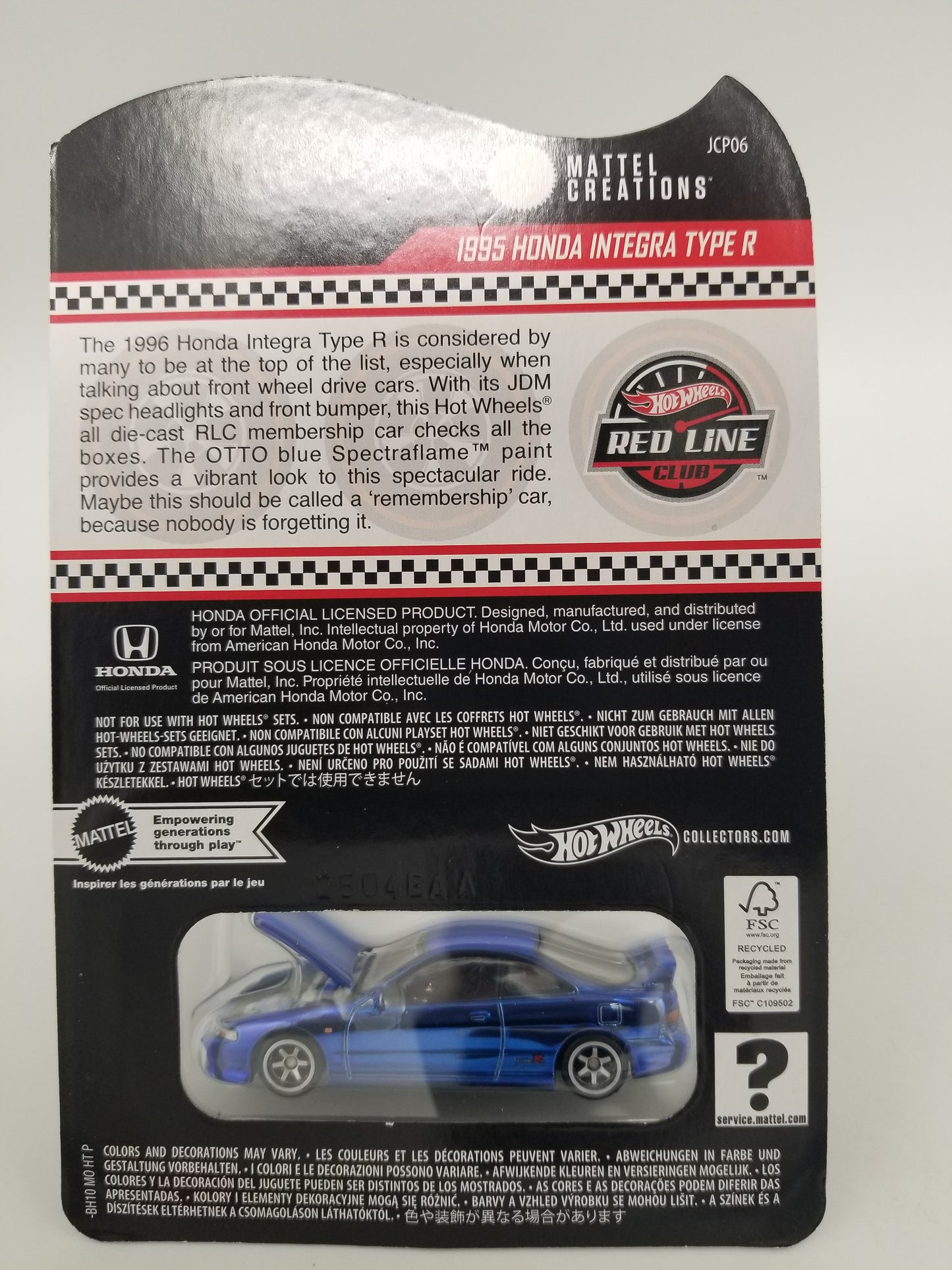Hot Wheels RLC 1995 Honda Integra Type R - Blue
