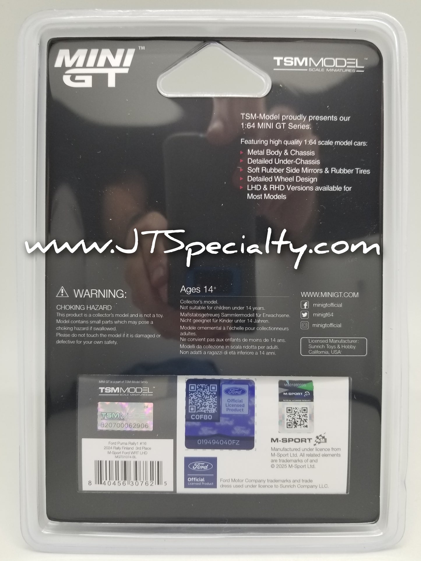 Mini GT 1074 Ford Puma Rally1 #16 M-Sport 2024 Finland 3RD