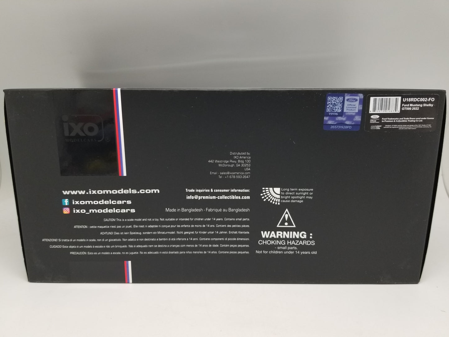 iXO 2022 Ford Mustang Shelby GT500 1:18 scale - Black