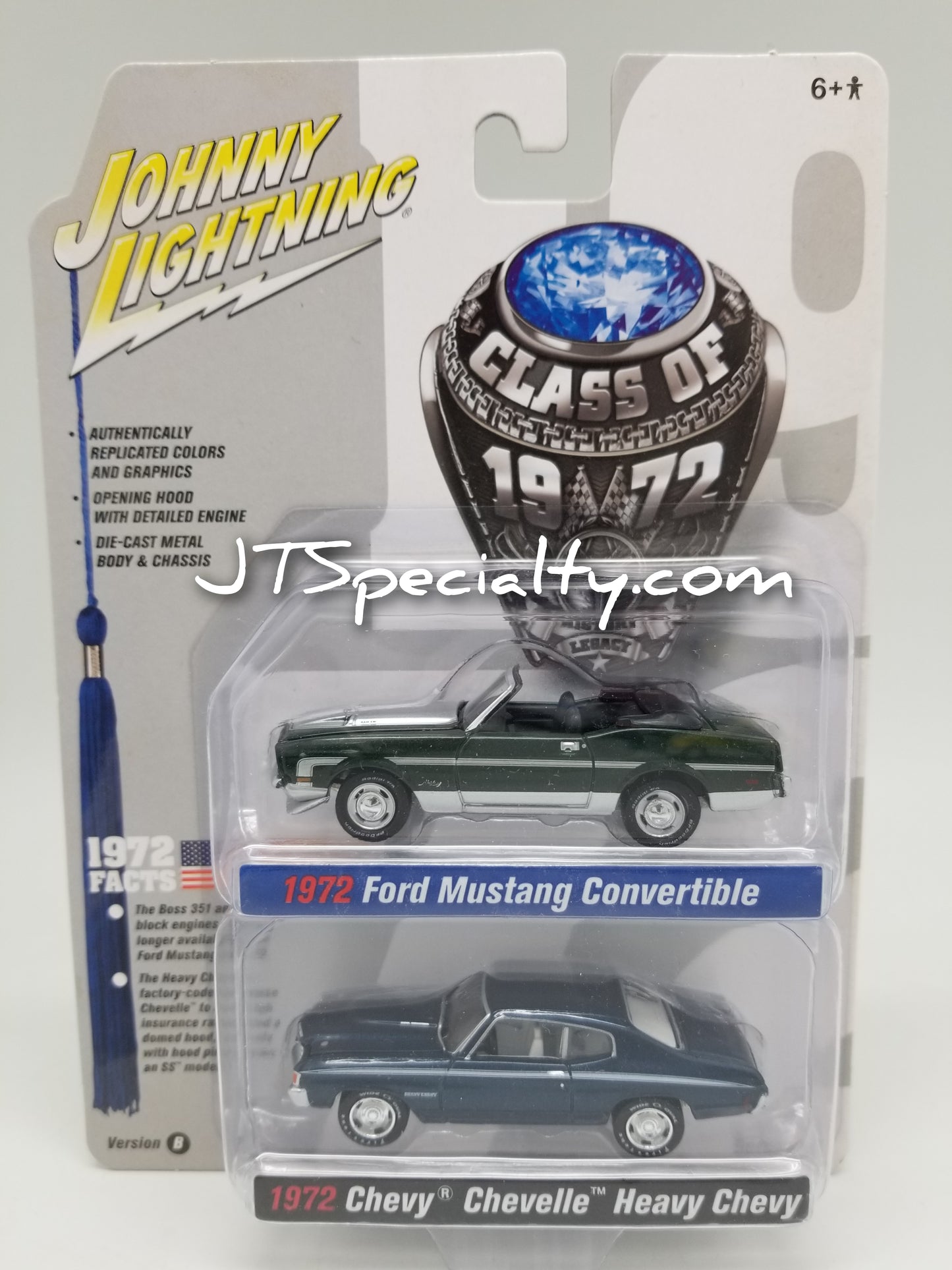 JL 2 Pack - 1972 Ford Mustang Convertible & 1972 Chevy Chevelle Heavy Chevy