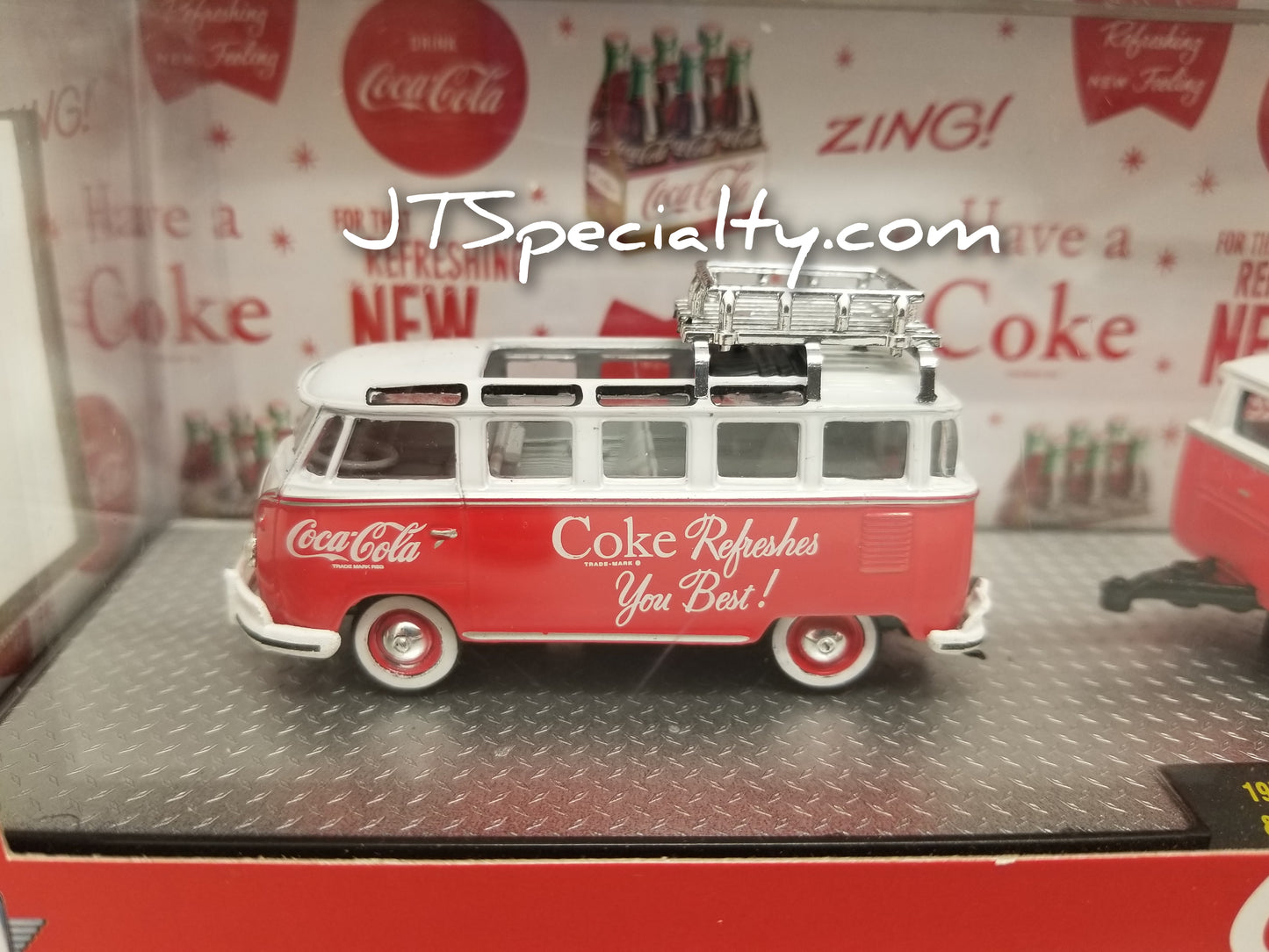 M2 1959 VW Microbus Deluxe USA Model & 1953 VW Beetle Deluxe USA Model Auto Hauler - Coca-Cola