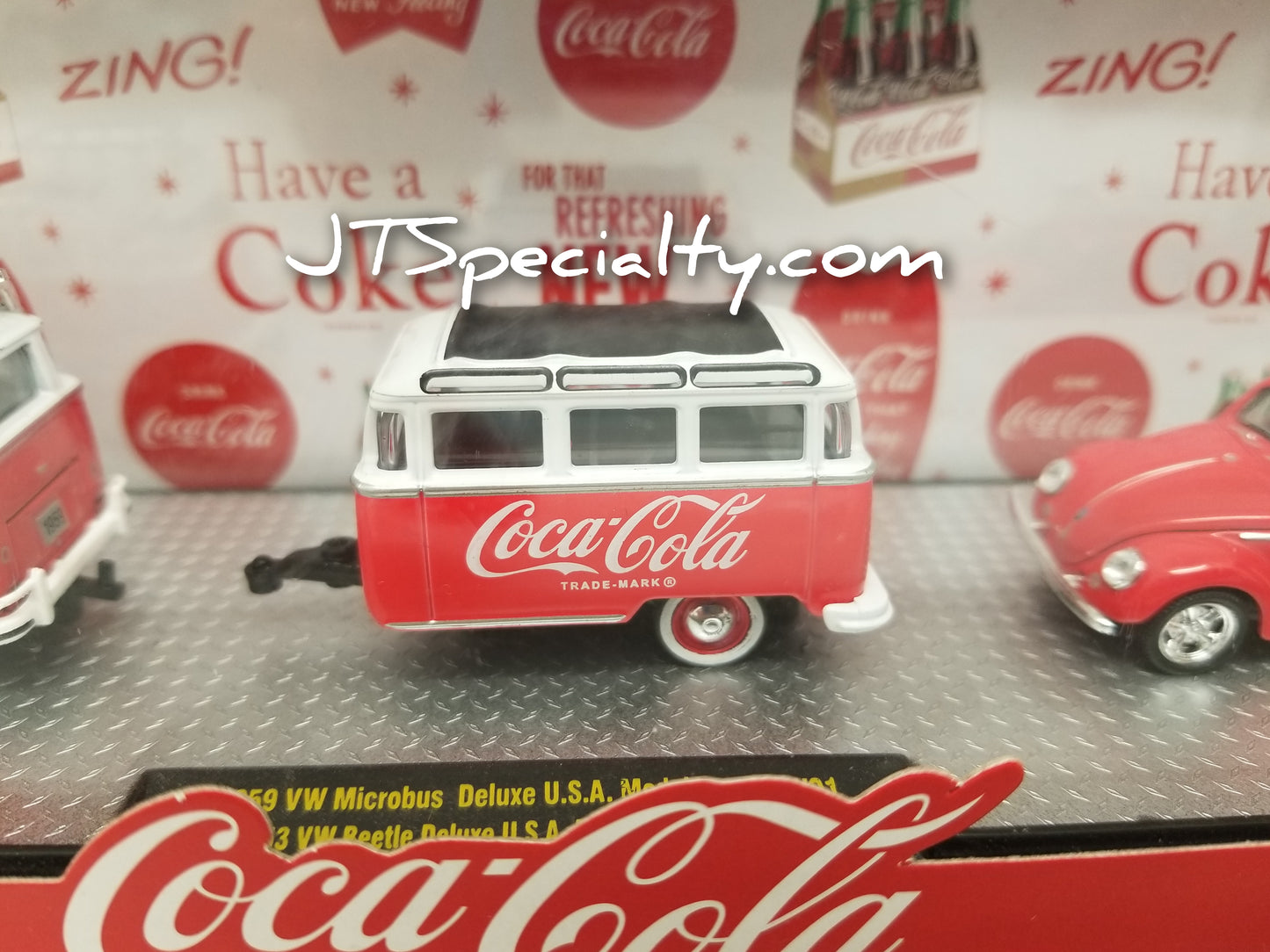 M2 1959 VW Microbus Deluxe USA Model & 1953 VW Beetle Deluxe USA Model Auto Hauler - Coca-Cola