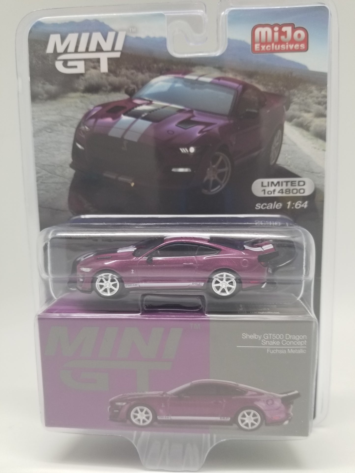 Mini GT 0696 - Shelby GT500 Dragon Snake Concept - Fushia Metallic