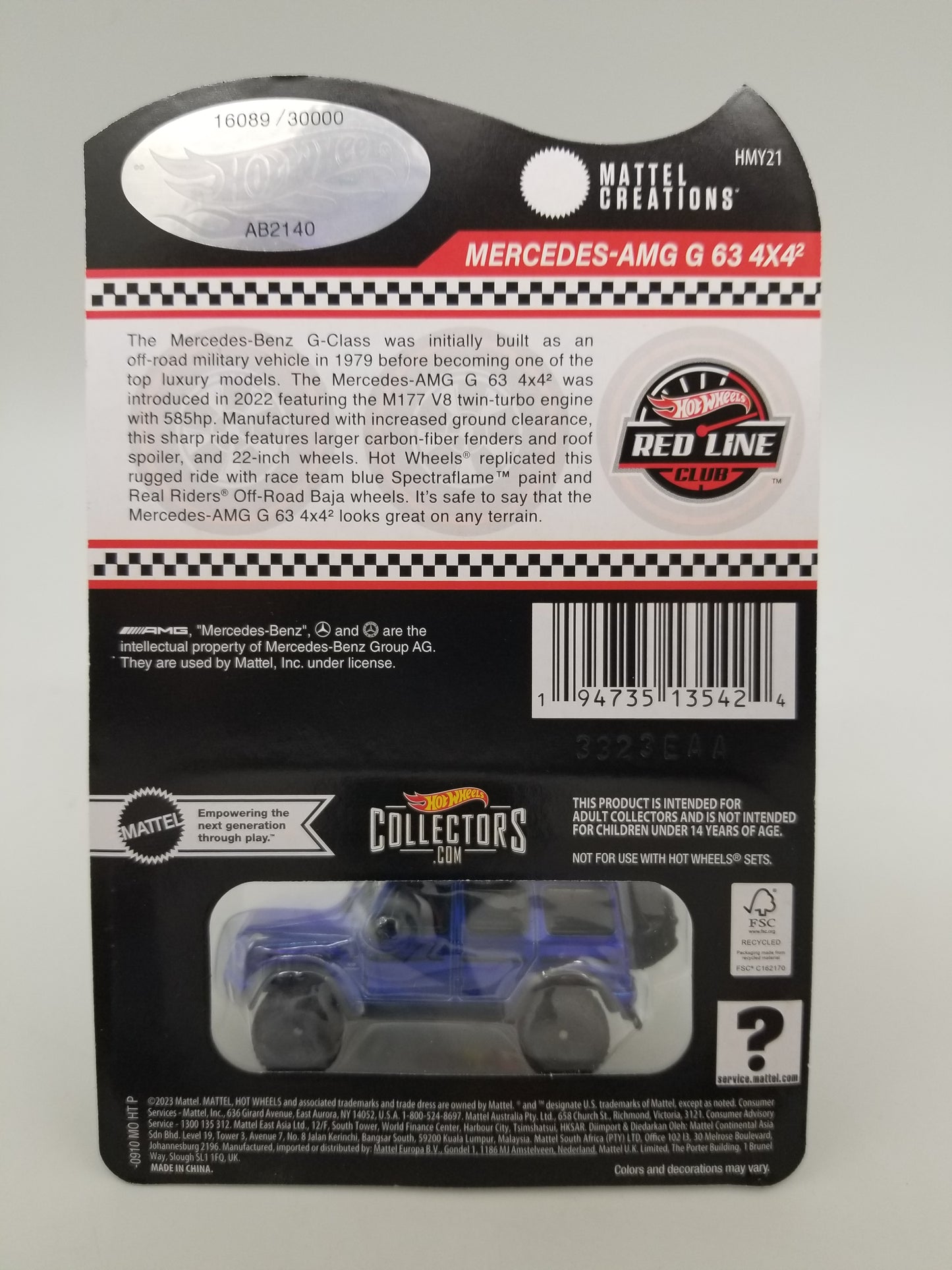 Hot Wheels RLC Mercedes AMG G 63 4X4