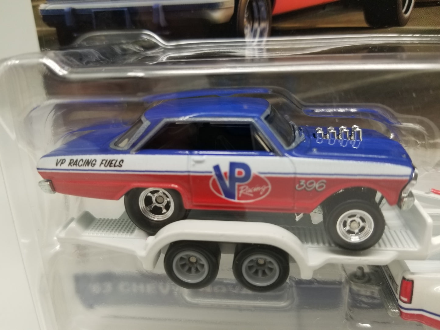 Hot Wheels 63 Chevy Nova 88 Chevy Silverado 3500 VP Racing #68 - Car Culture Team Transport