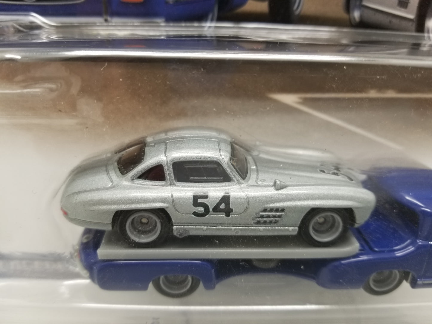 Hot Wheels Mercedes Benz 300 SL & 55 Mercedes Benz Blaues Wunder #70 - Car Culture Team Transport