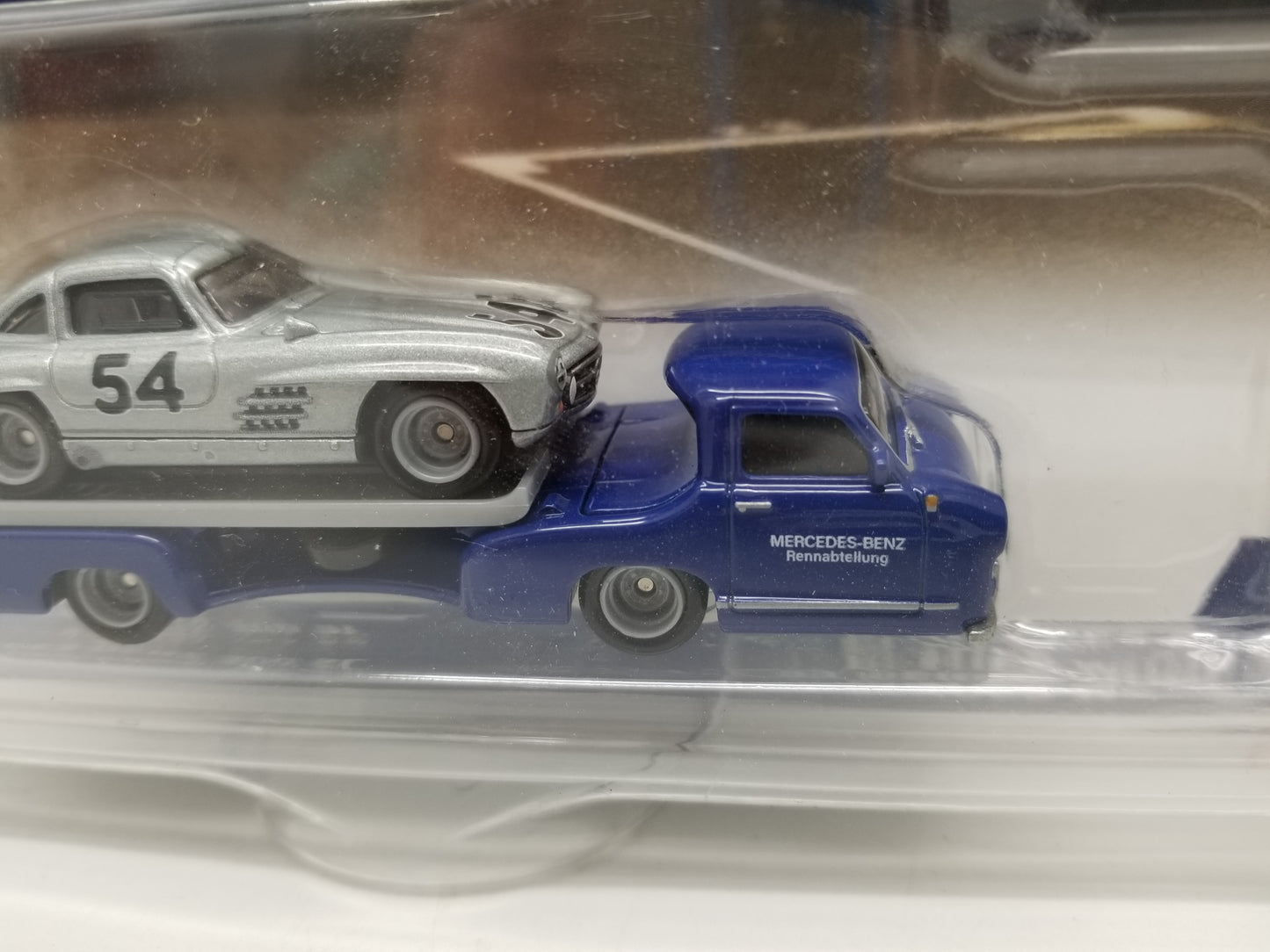 Hot Wheels Mercedes Benz 300 SL & 55 Mercedes Benz Blaues Wunder #70 - Car Culture Team Transport