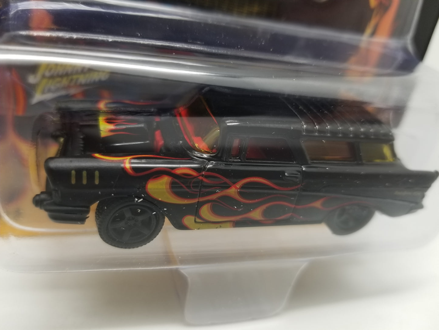 JL 1957 Chevy Nomad - Yellow Flames - Street Freaks Black w/ Flames