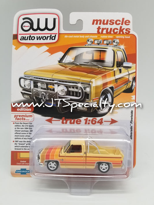 AW 1981 Chevrolet Silverado Lowered Fleetside - Cream w/ stripes