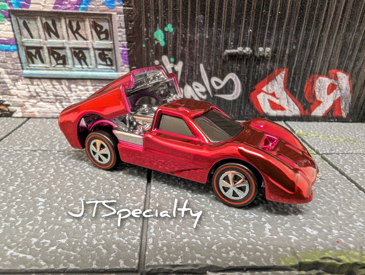 Hot Wheels FORD J-CAR - Chrome RED 80th Anniversary Mattel RLC