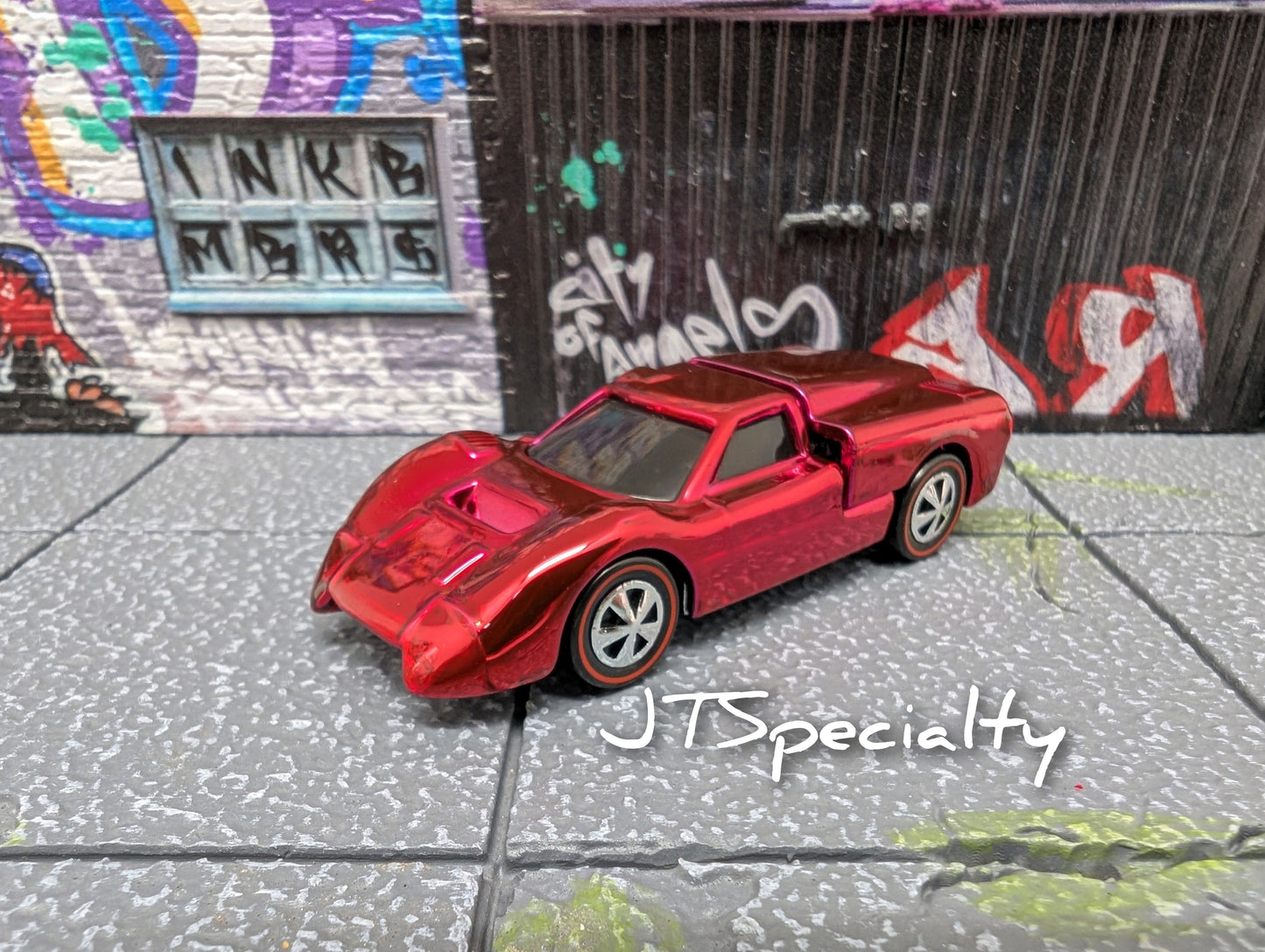 Hot Wheels FORD J-CAR - Chrome RED 80th Anniversary Mattel RLC