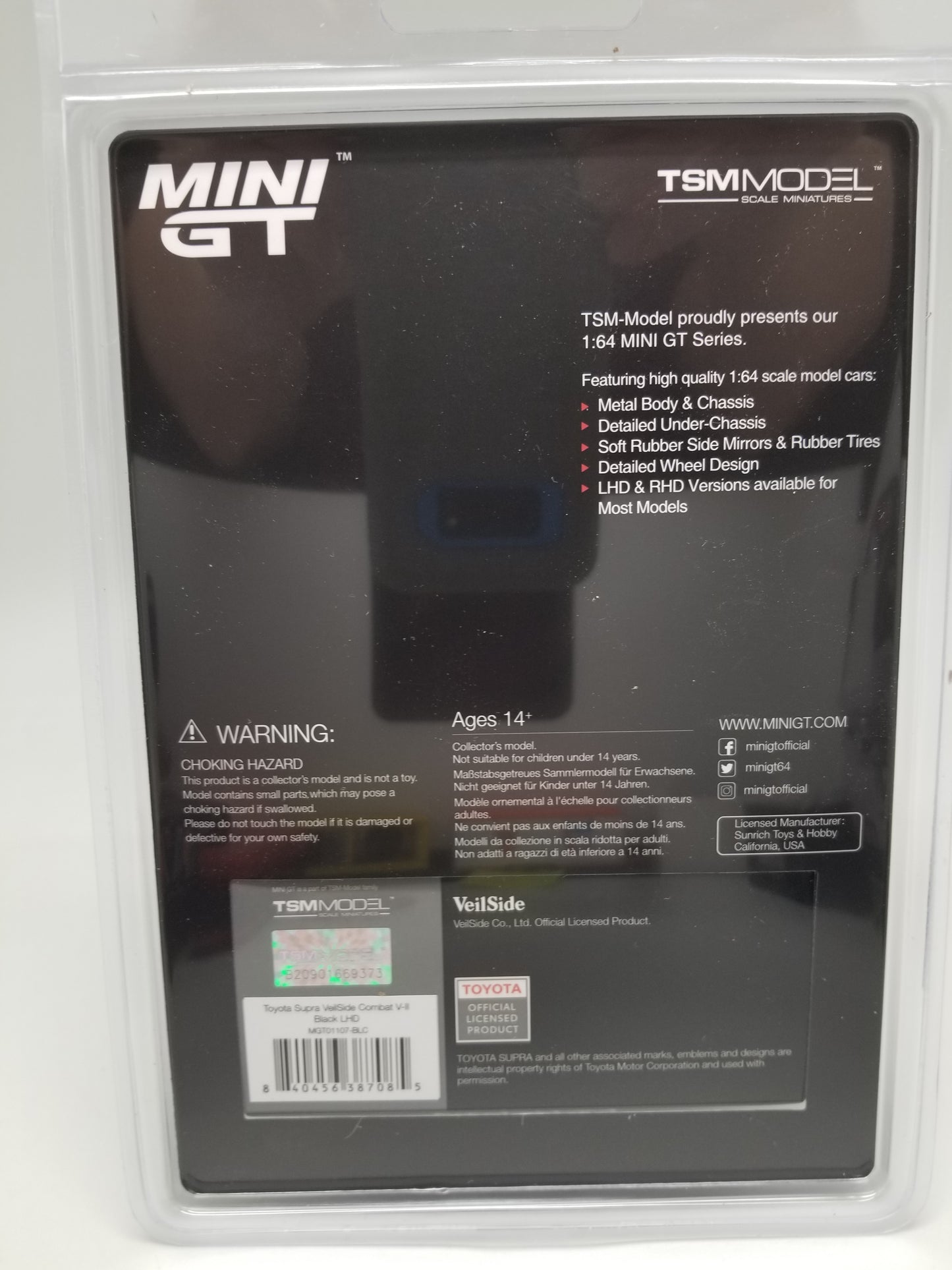 Mini GT CHASE 1107 - Toyota Supra VeitSide Combat VII - Black