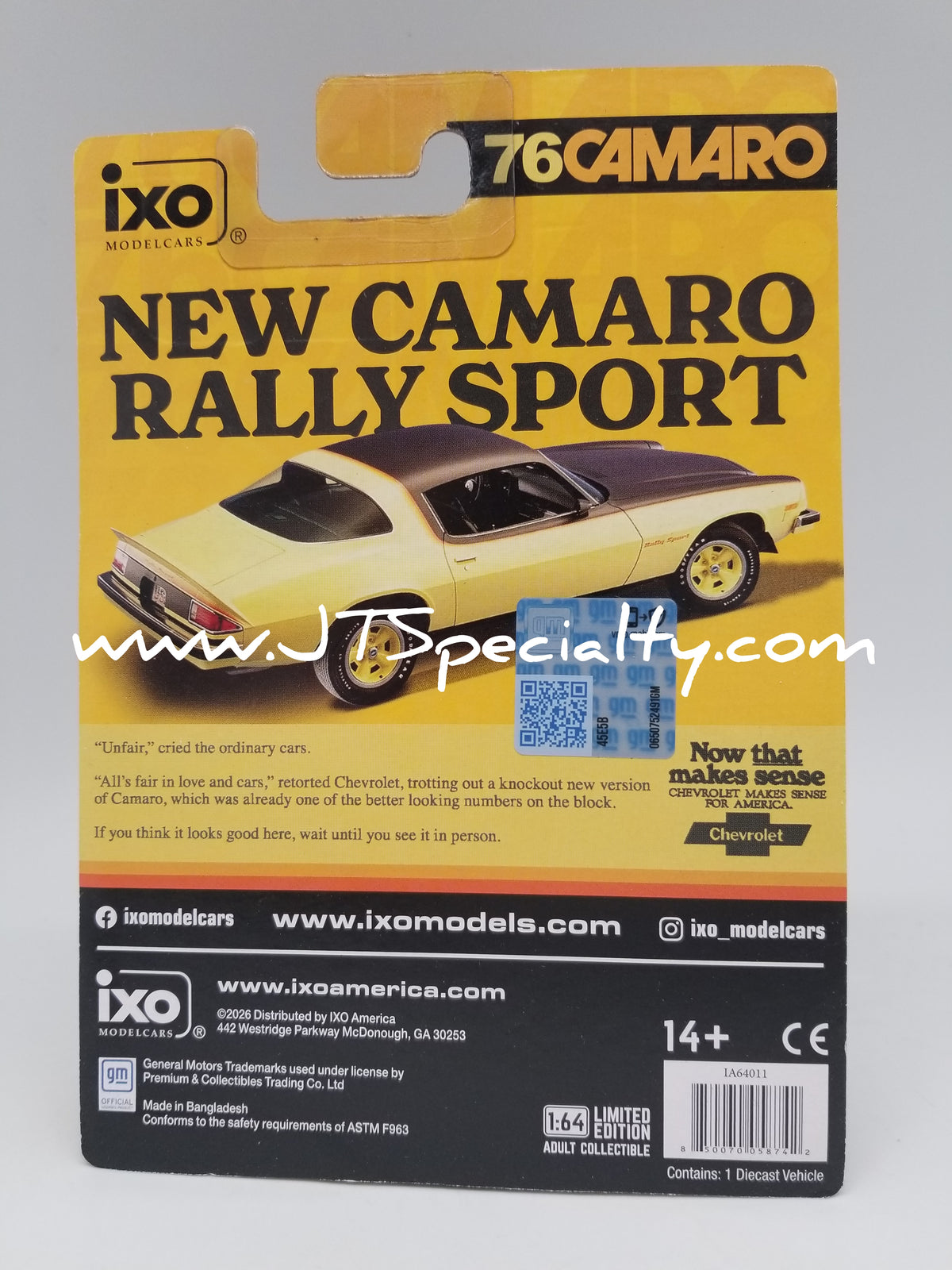 iXO 1976 Chevrolet Camaro Rally Sport - Yellow