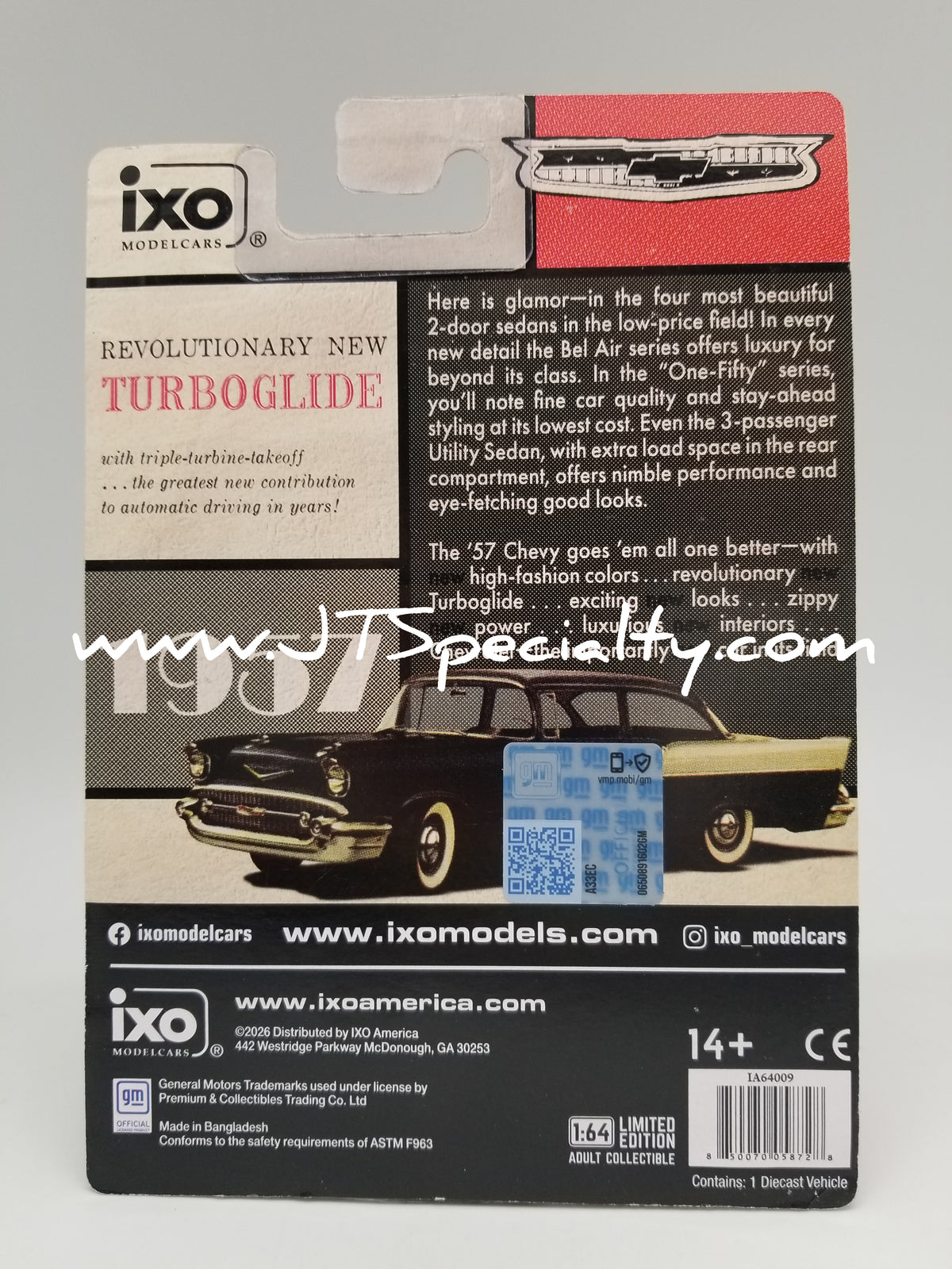 iXO 1957 Chevrolet One-Fifty Sedan - Onyx BLACK