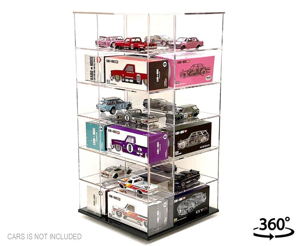 SHOWCASE - 1:64 Large 24-Car Display Desk Top Spinner (8″x 8″x16.5″)