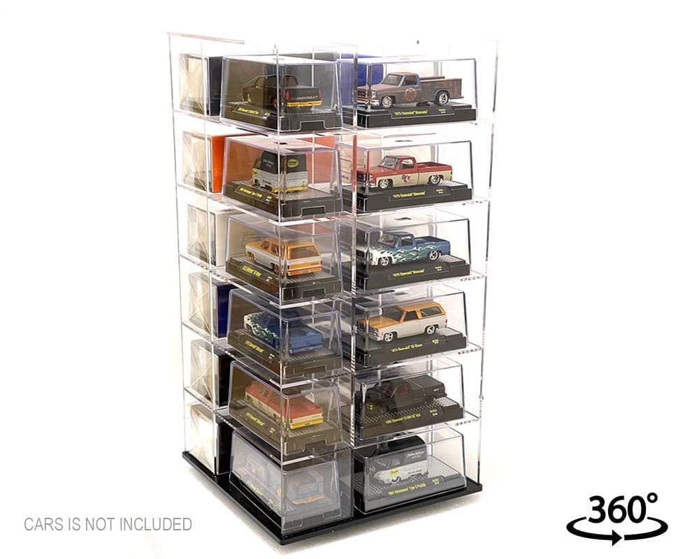 SHOWCASE - 1:64 Large 24-Car Display Desk Top Spinner (8″x 8″x16.5″)