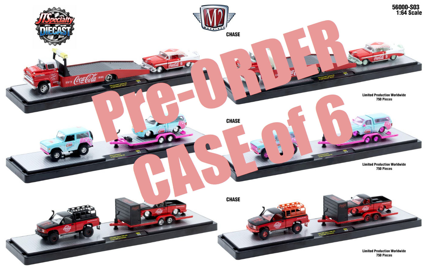 M2 56000-S03 CASE of 6 - Auto Hauler - 2ea Ford/Chevy/GMC