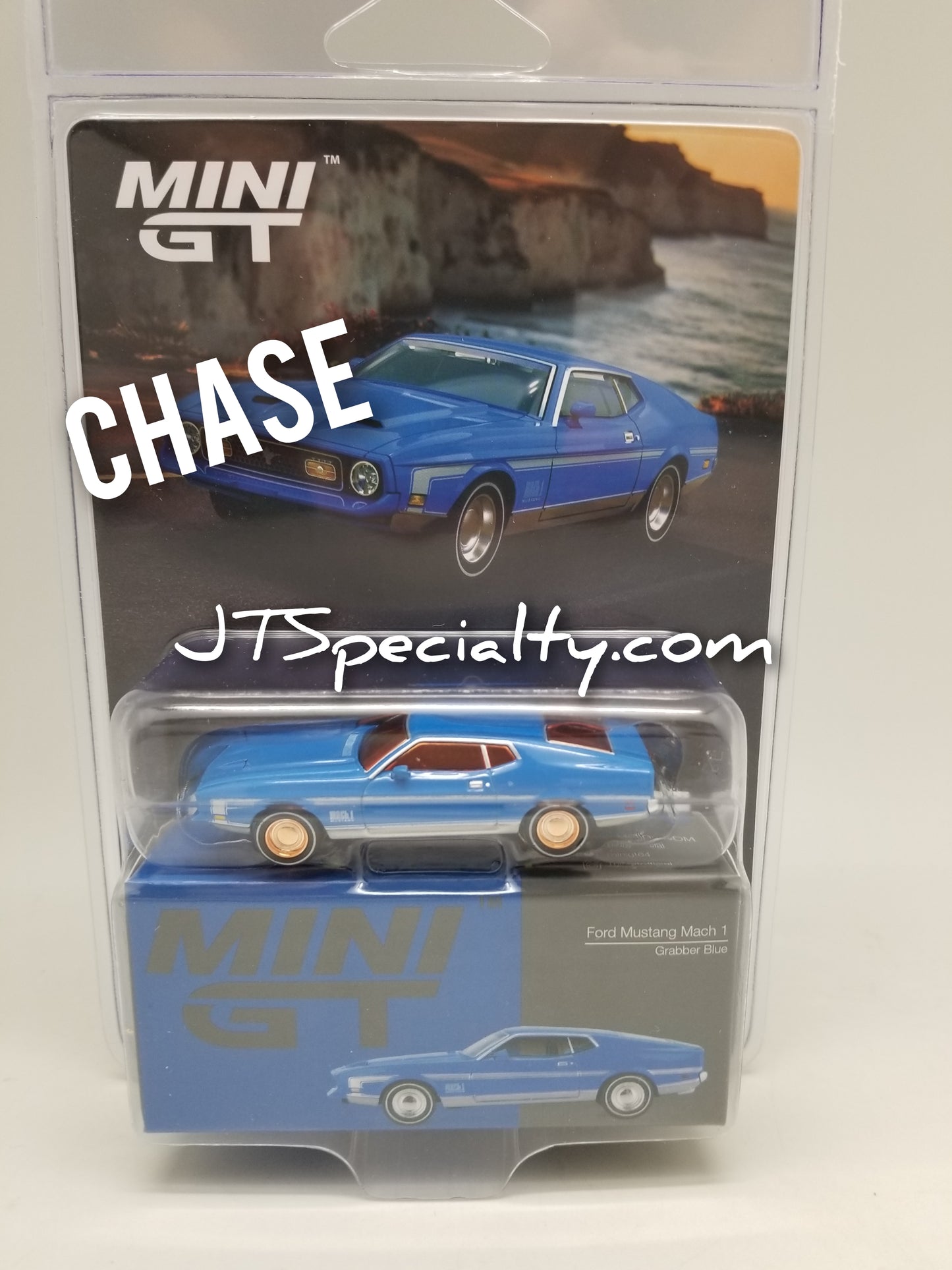 Mini GT 1138 *CHASE* Ford Mustang Mach 1 - Grabber Blue