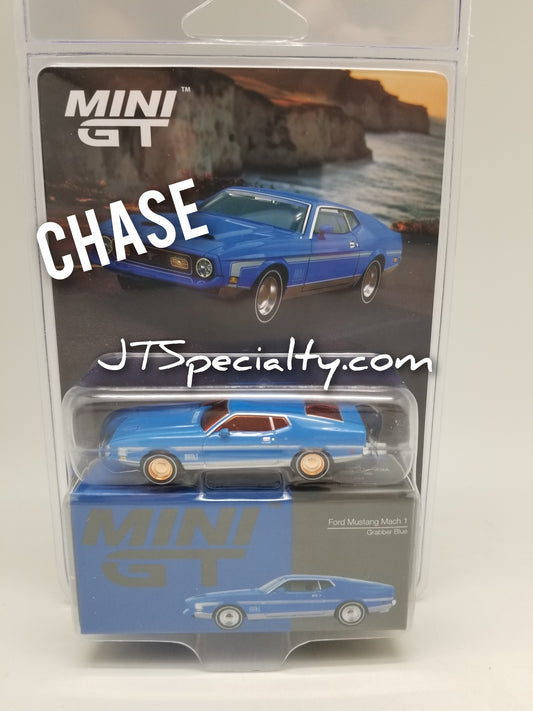 Mini GT 1138 *CHASE* Ford Mustang Mach 1 - Grabber Blue