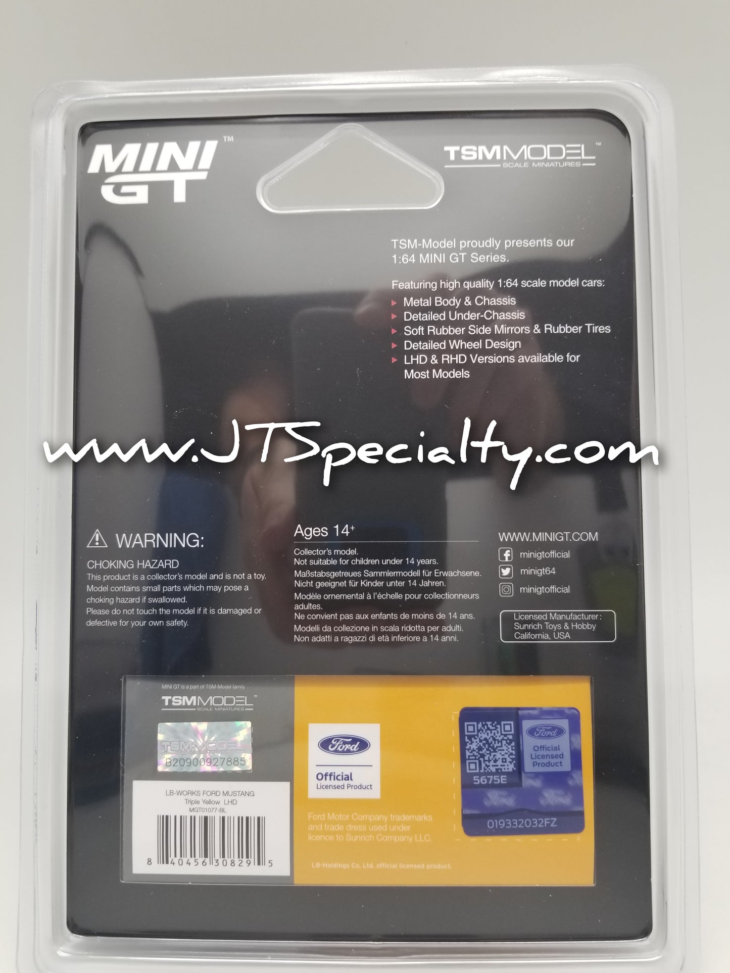 Mini GT 1077 LB Works Ford Mustang - Triple Yellow