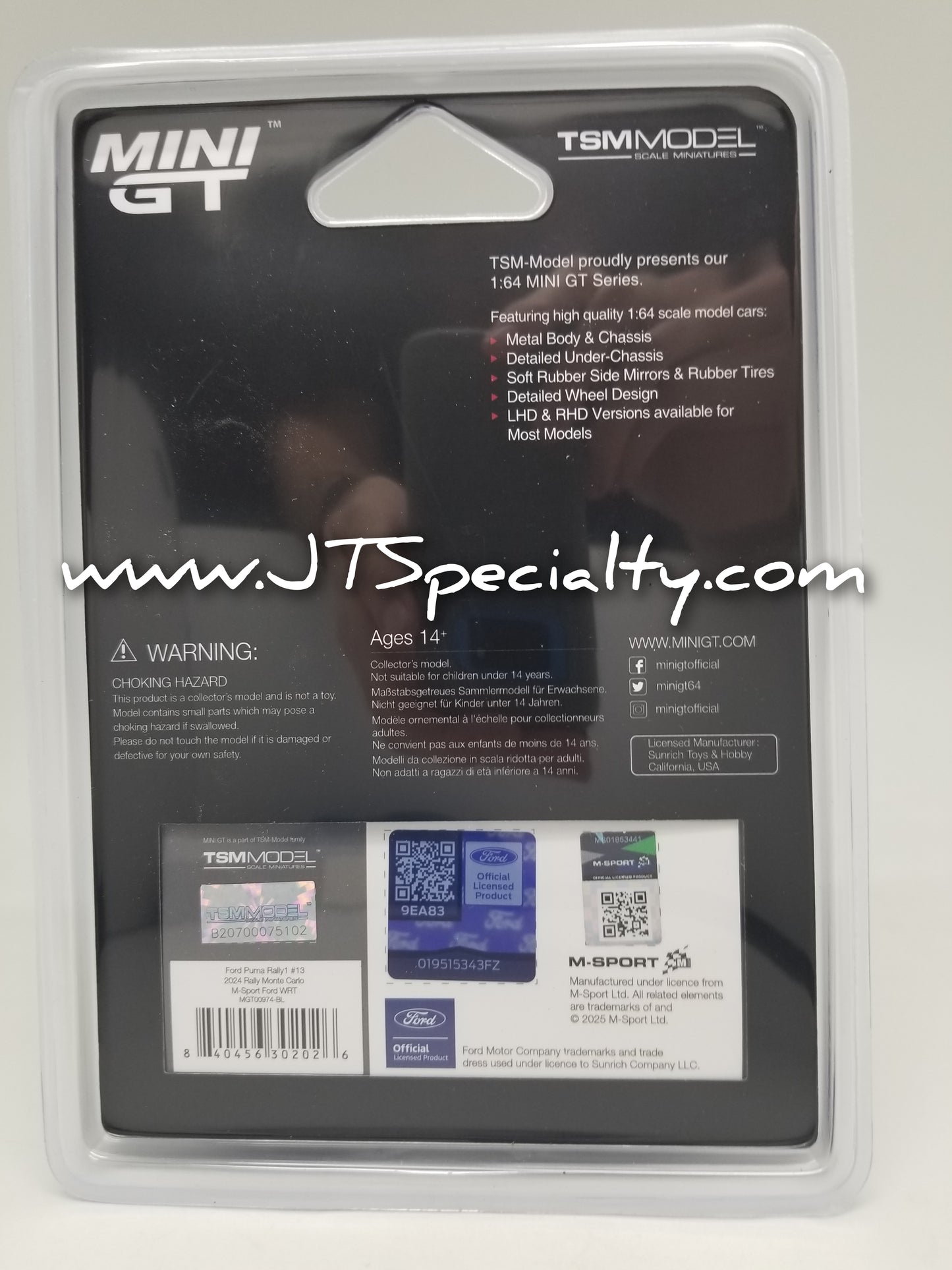 Mini GT 0974 Ford Puma Rally #13 M-Sport 2024 Monte Carlo