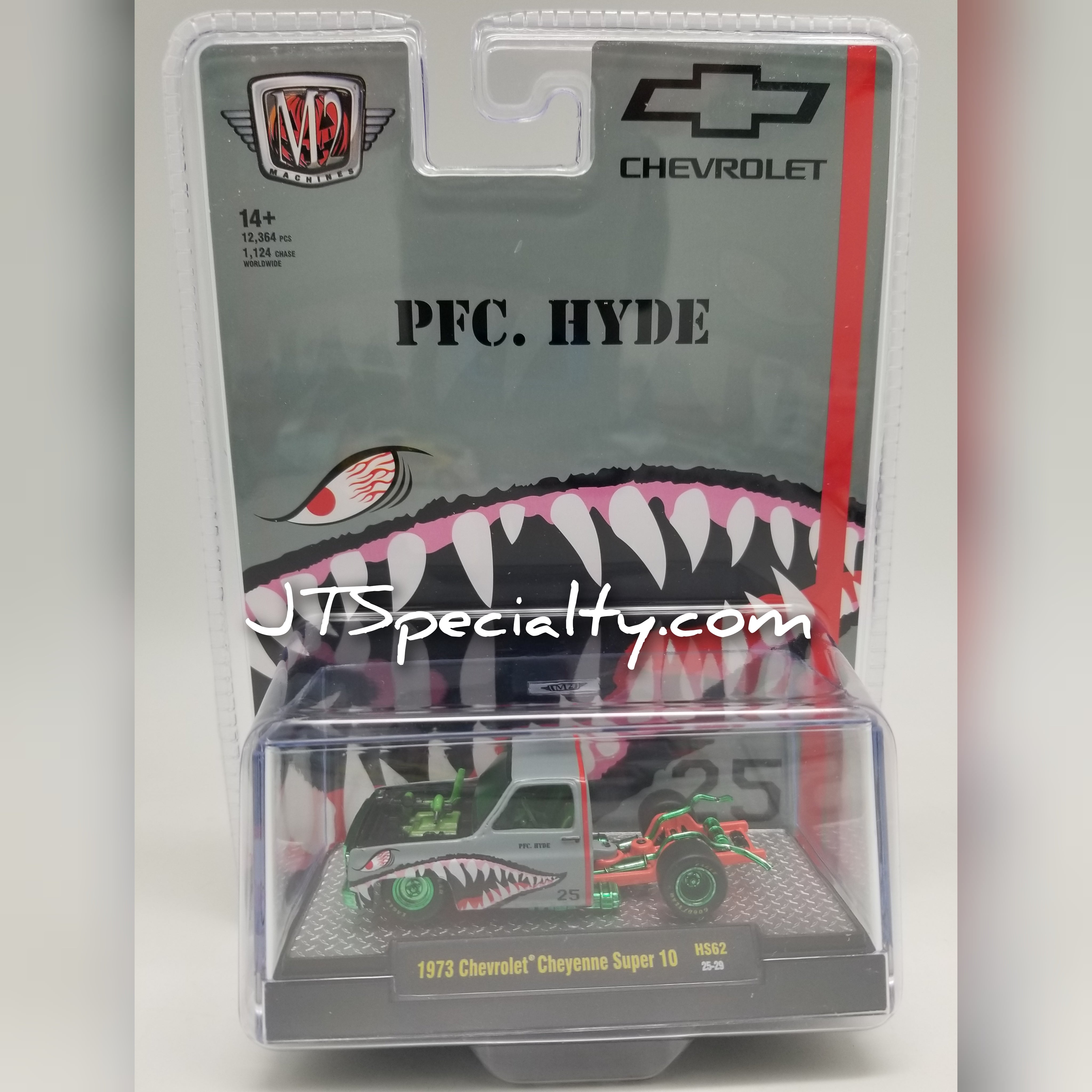 M2 1973 Chevy Cheyenne Super 10 'PFC. HYDE' Shark Face Diecast 1/64 31500-HS62