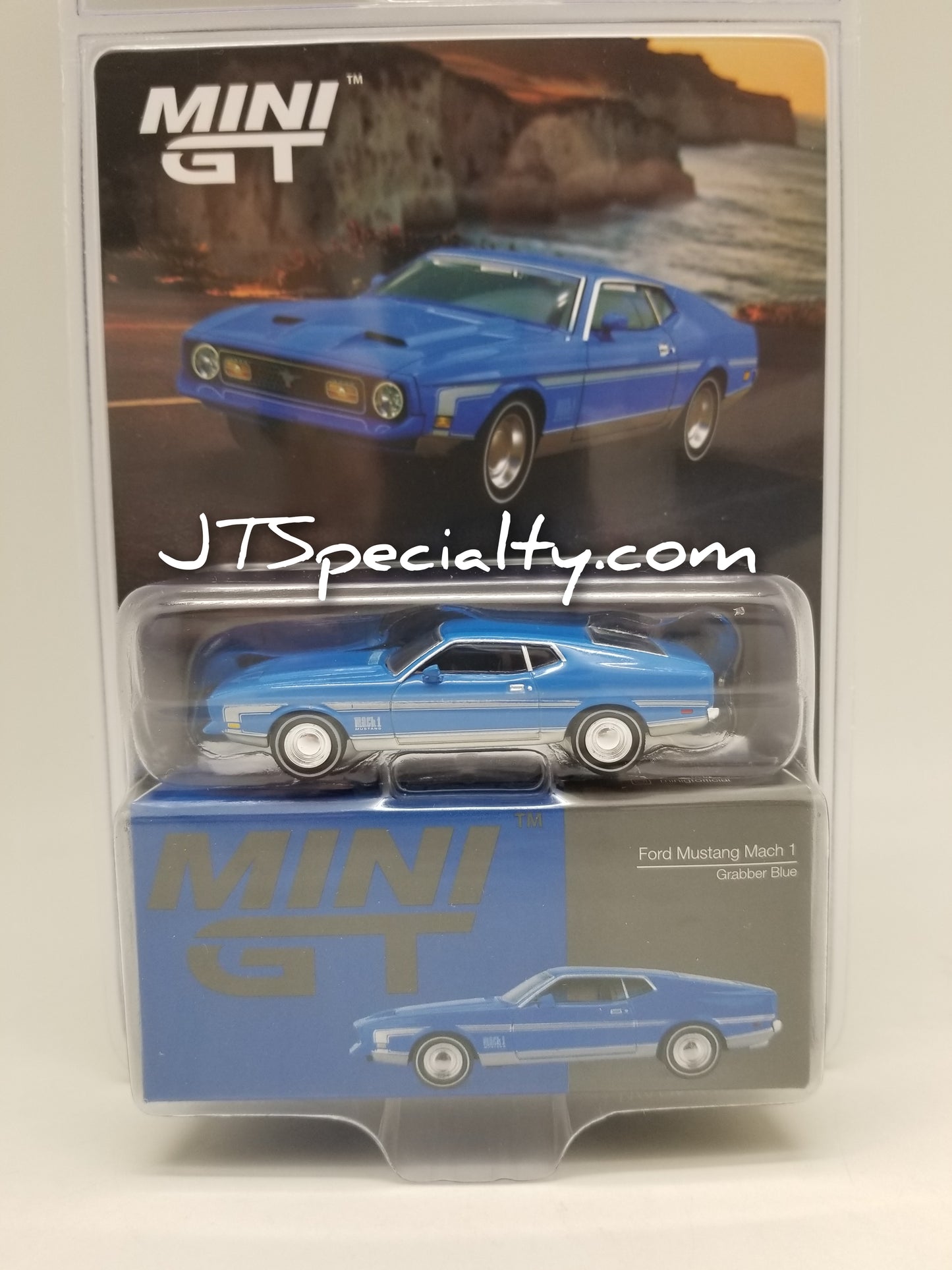 Mini GT 1138 Ford Mustang Mach 1 - Grabber Blue