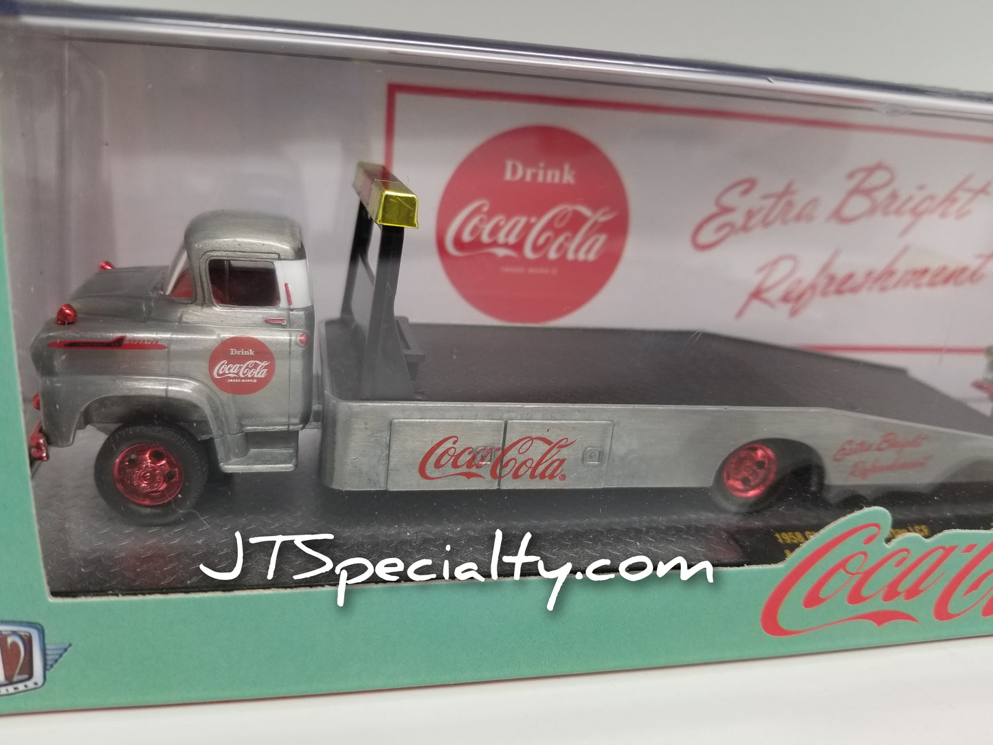 M2 SUPER CHASE 1958 Chevrolet Spartan LCF & 1955 Bel Air Gasser - Coca-Cola Auto Hauler