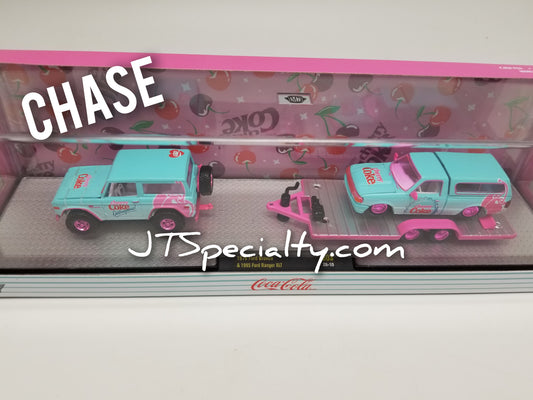 M2 CHASE 1976 Ford Bronco & 1995 Ranger XLT - Cherry Coke Auto Hauler