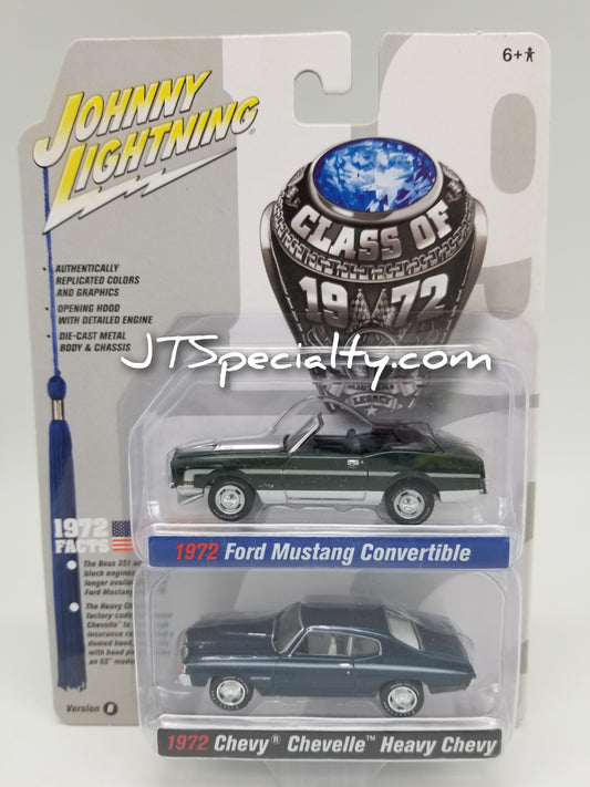 JL 2 Pack - 1972 Ford Mustang Convertible & 1972 Chevy Chevelle Heavy Chevy