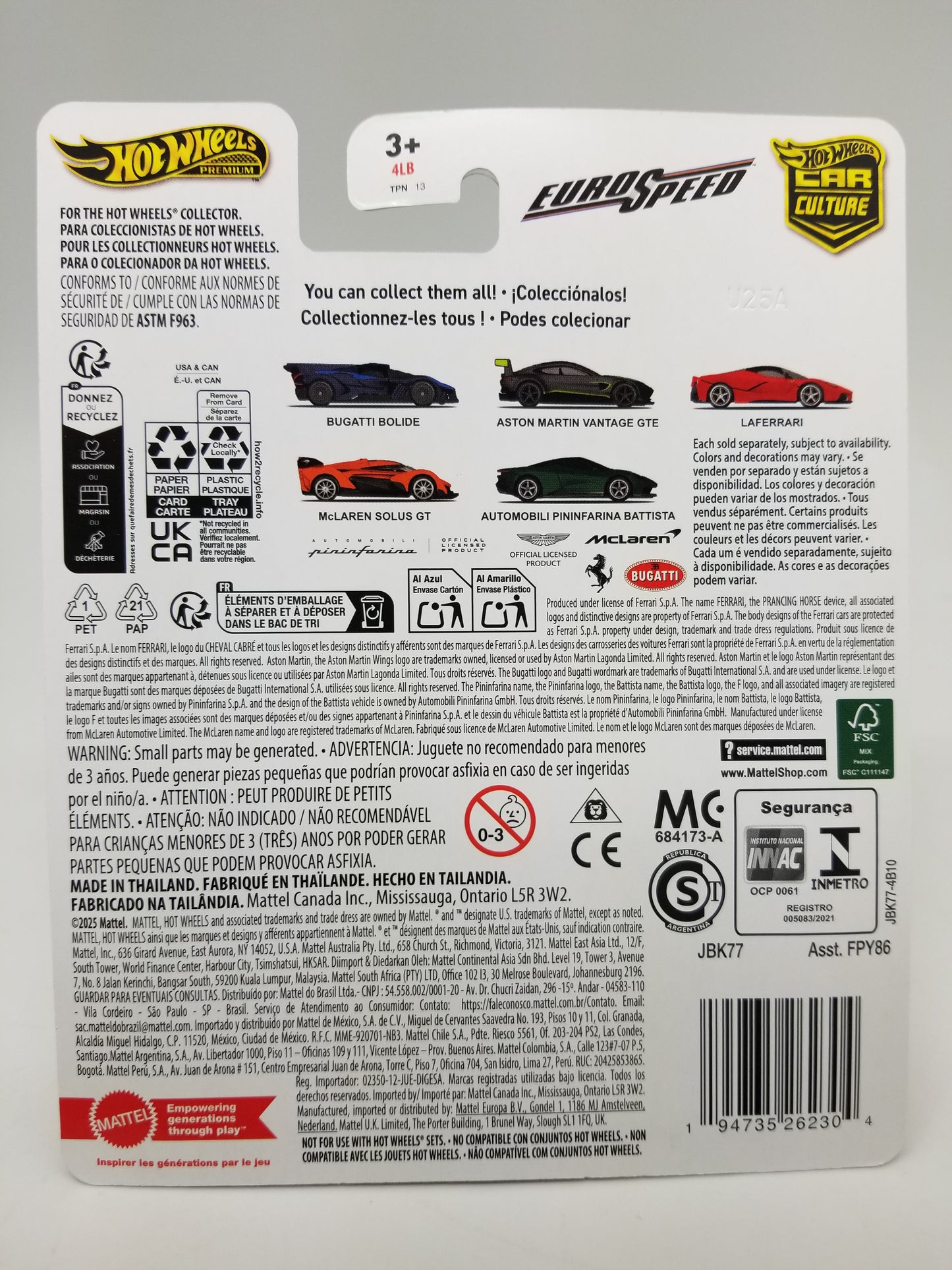 Hot Wheels 2025 Car Culture EURO SPEED - Automobili Pininfarina Battista