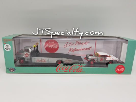 M2 SUPER CHASE 1958 Chevrolet Spartan LCF & 1955 Bel Air Gasser - Coca-Cola Auto Hauler
